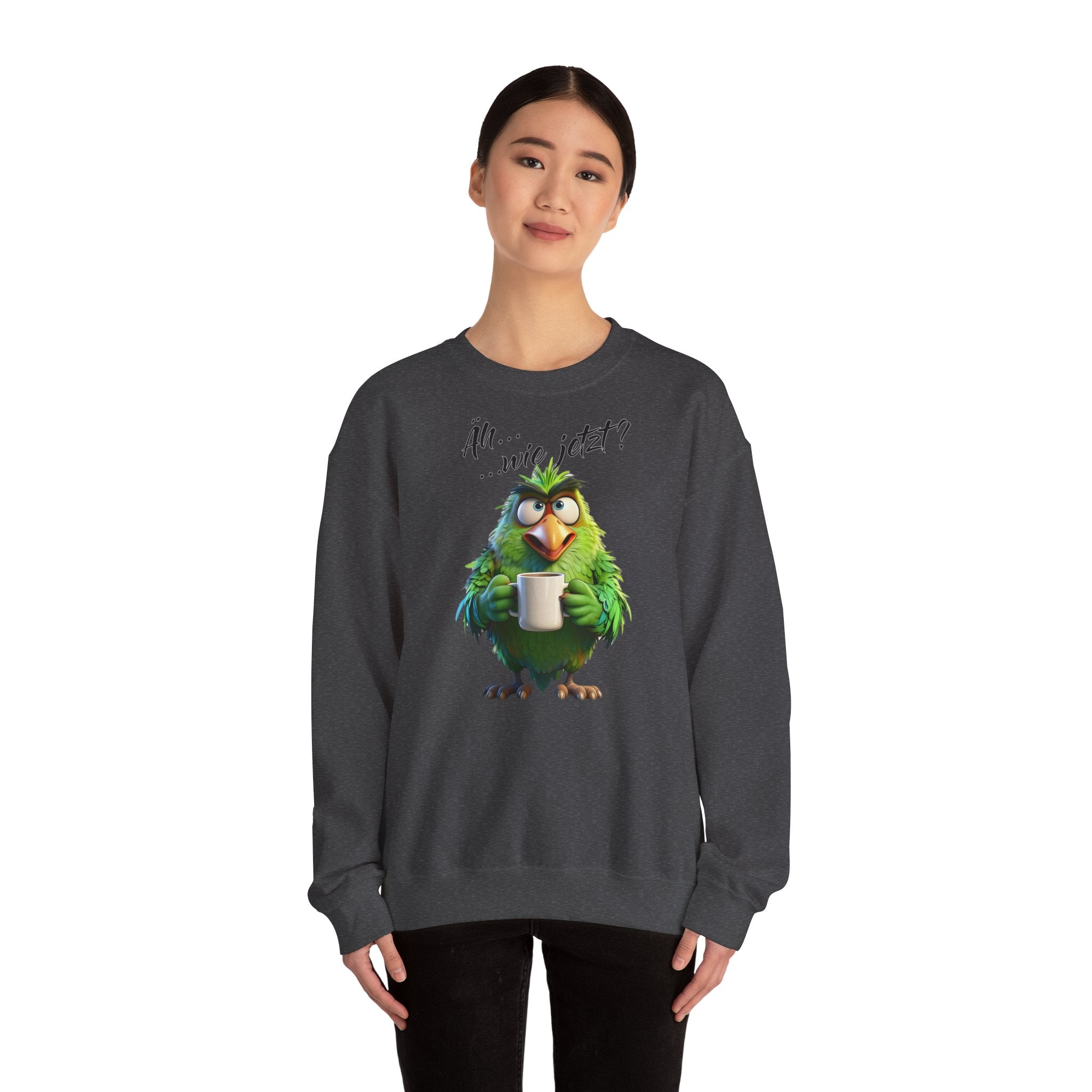 Papagei „Äh...wie jetzt?“ Sweatshirt | Humor | Phönix-Potsdam®