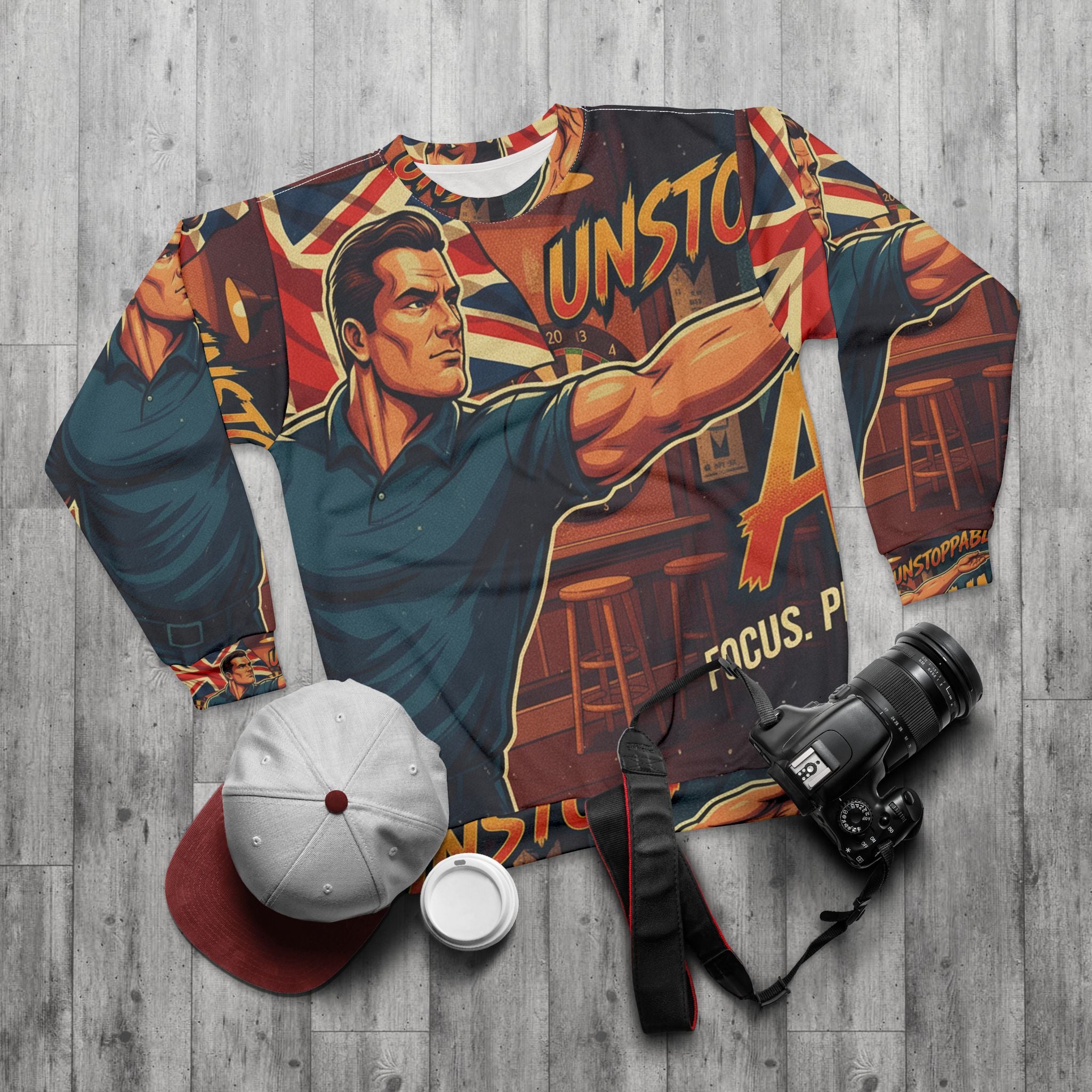 Dart Sweatshirt – "Unstoppable Aim" | All-Over-Print | Phönix-Potsdam®