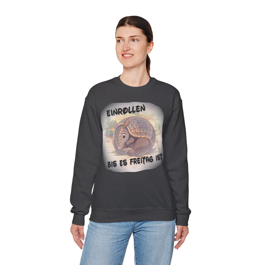 Gürteltier „Einrollen bis es Freitag ist“ Rundhals-Sweatshirt | Phönix-Potsdam®