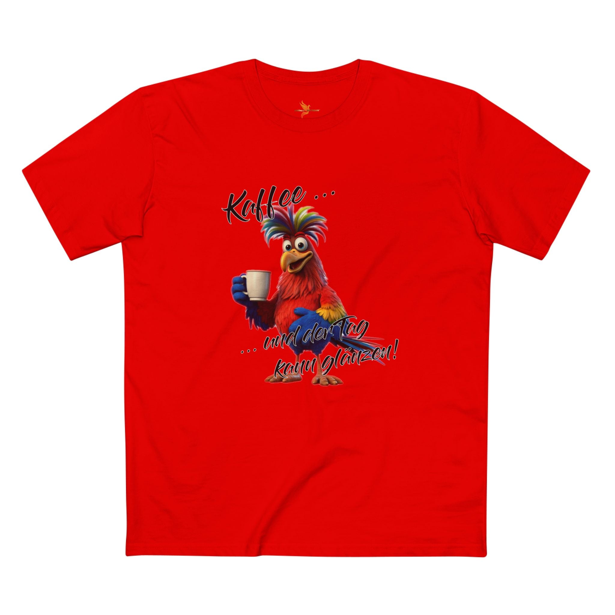 Papagei „Kaffee … und der Tag kann glänzen!“ T-Shirt | Humor | Phönix-Potsdam®