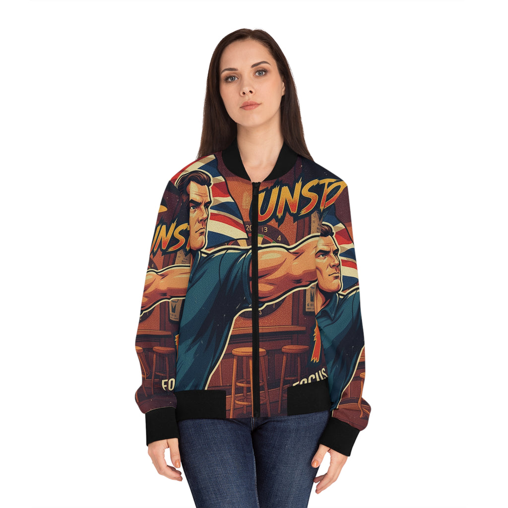 Frauen Dart Bomberjacke – "Unstoppable Aim" | Figurbetont