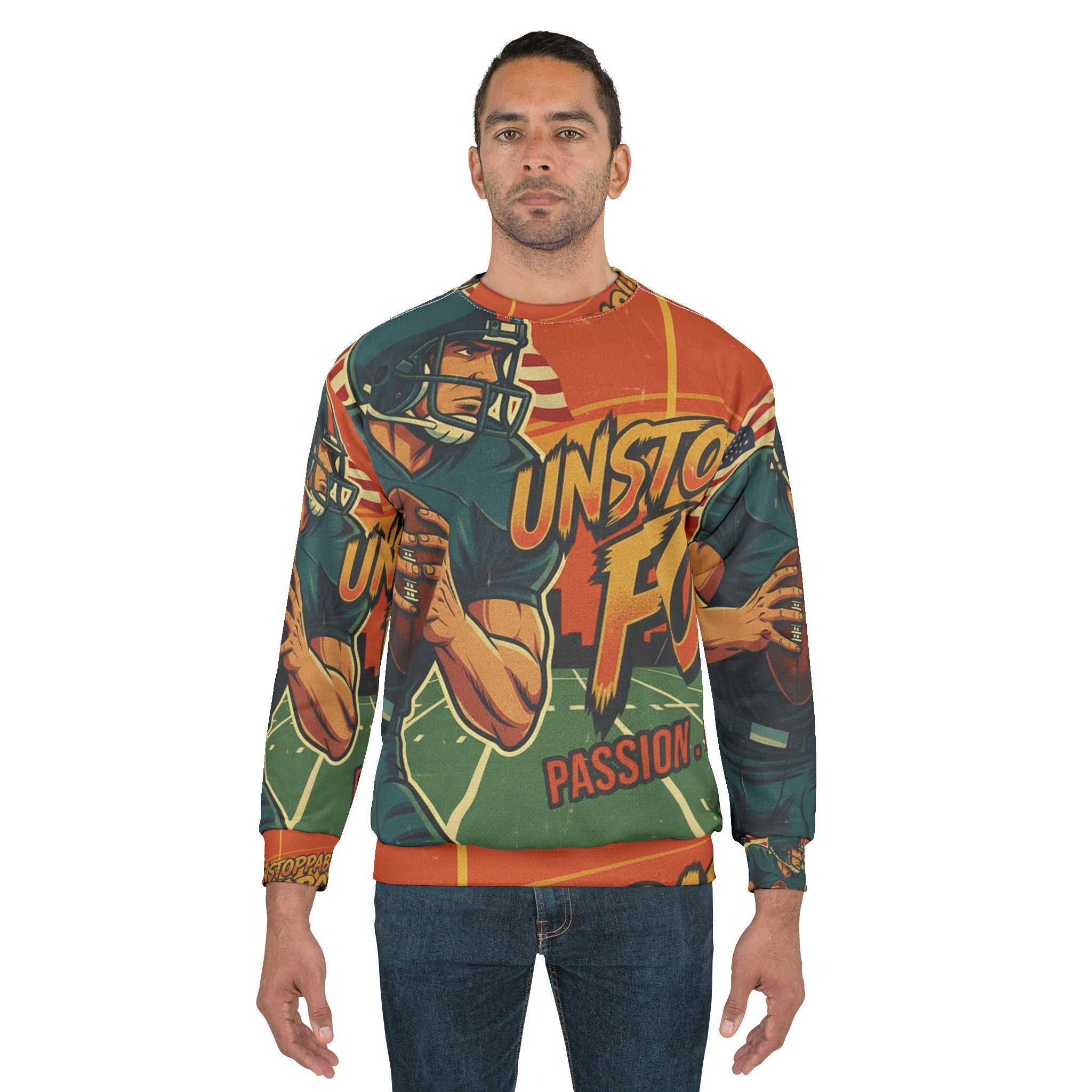 American Football Sweatshirt – "Unstoppable Force" | All-Over-Print | Phönix-Potsdam®
