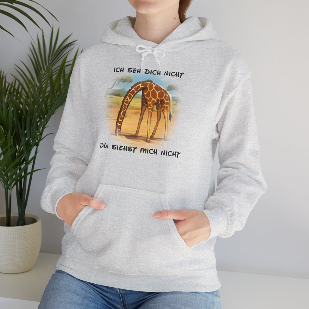 Giraffe Hoodie „Ich seh dich nicht“ | All-Over-Print | Phönix-Potsdam®