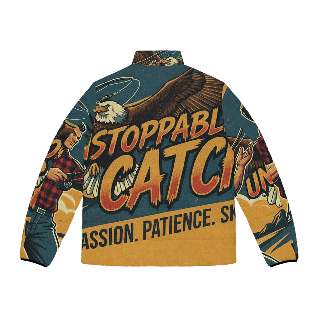 Männer Angel Steppjacke – "Unstoppable Catch" | All-Over-Print | Phönix-Potsdam®