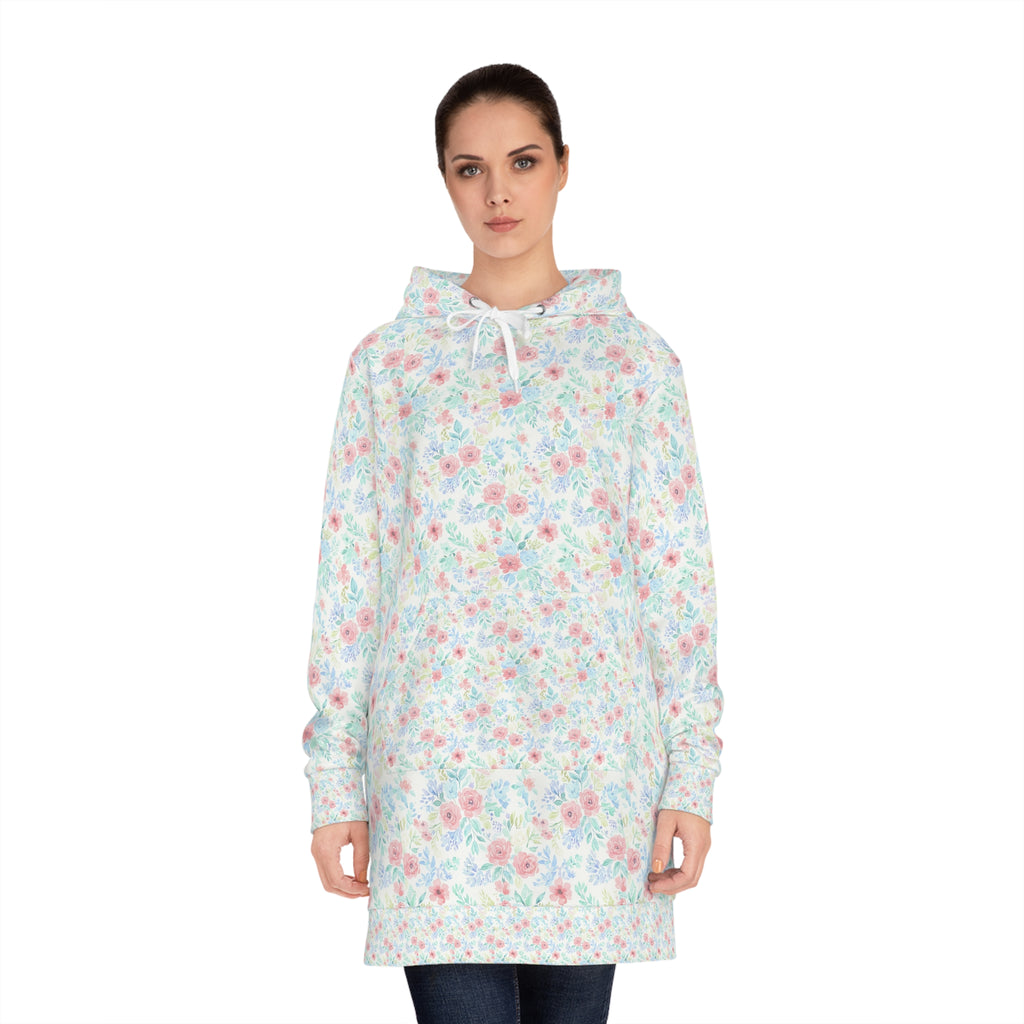 Long-Hoodie AOP „Blumen“ | Pastell Floral | Phönix-Potsdam®