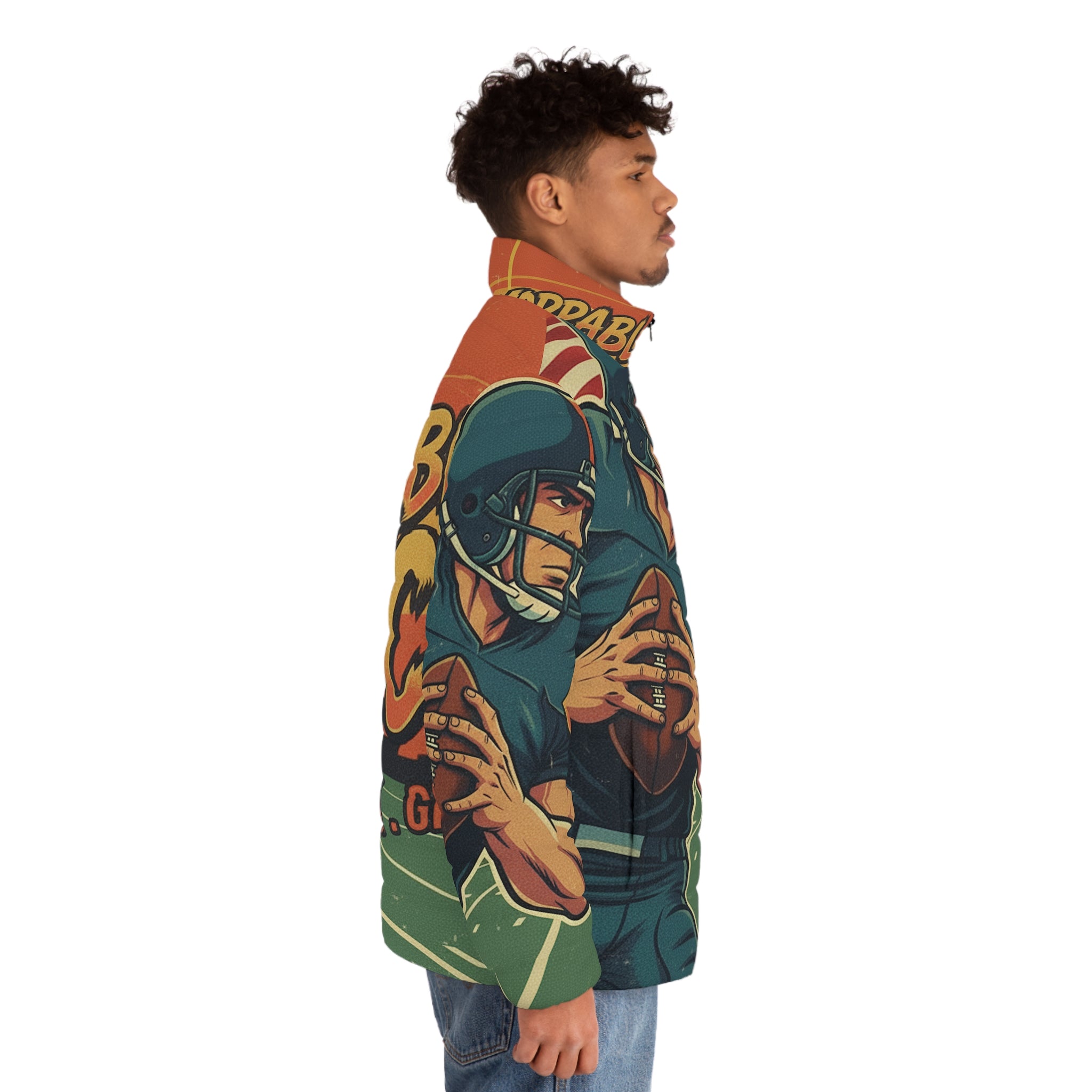 Männer American Football Steppjacke – "Unstoppable Force" | All-Over-Print | Phönix-Potsdam®