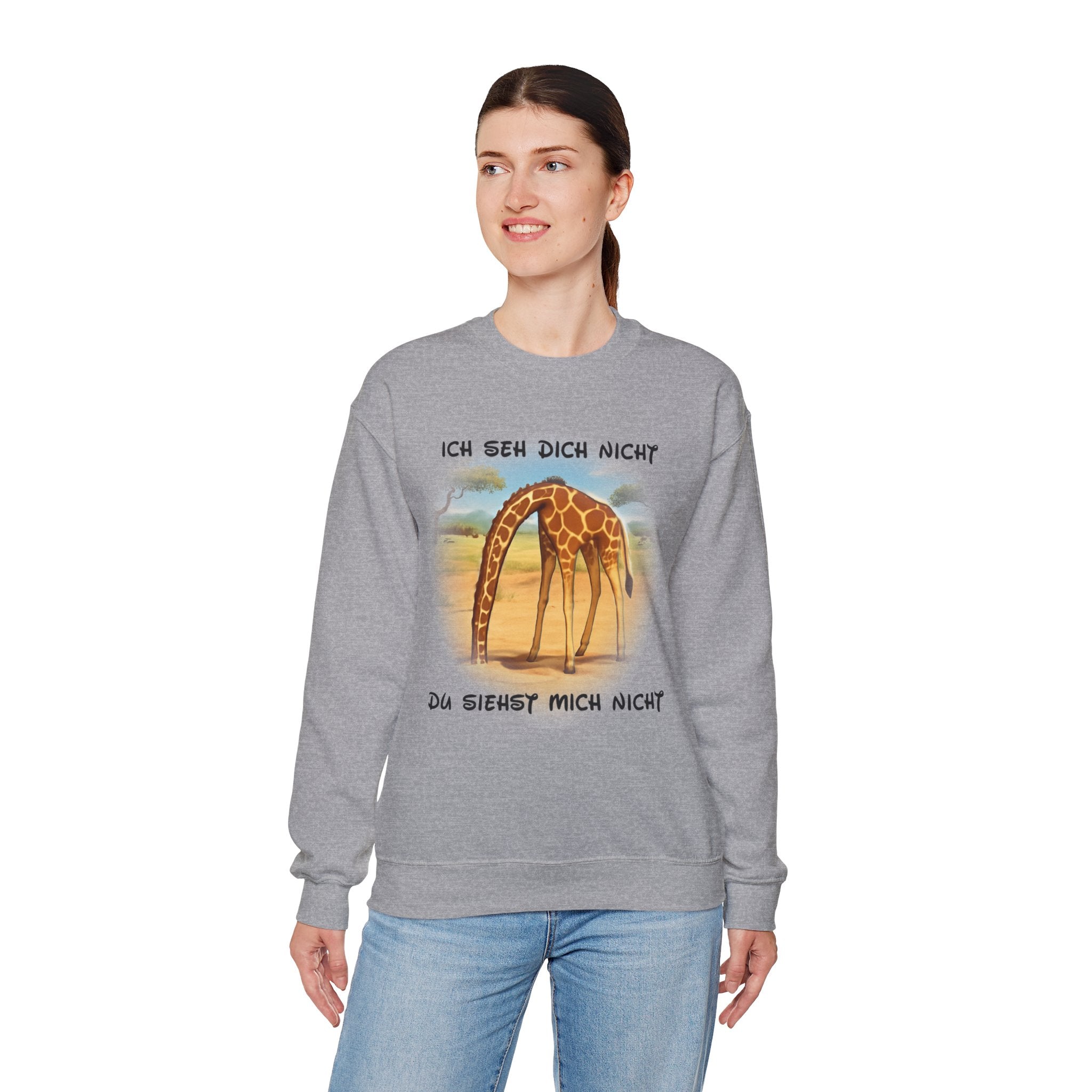 Giraffe Sweatshirt „Ich seh dich nicht“ | All-Over-Print | Phönix-Potsdam®