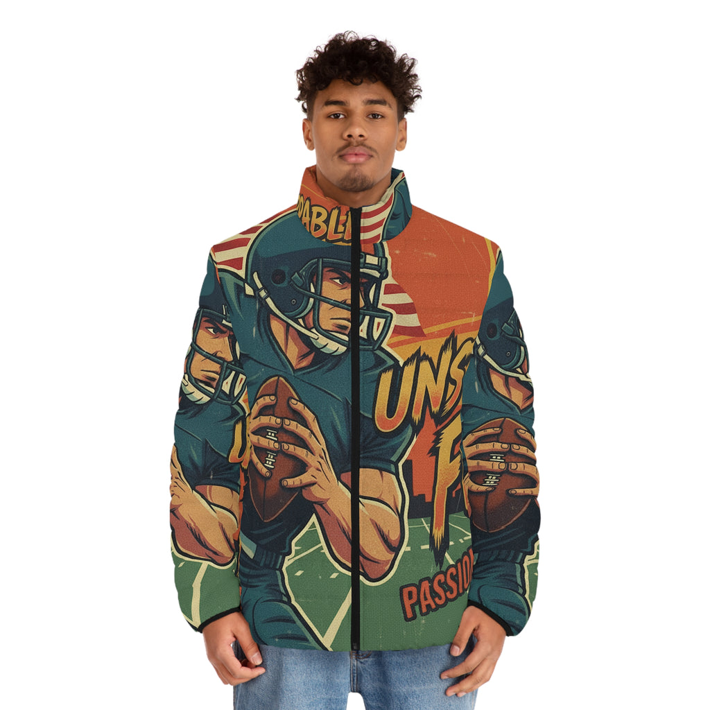 Männer American Football Steppjacke – "Unstoppable Force" | All-Over-Print | Phönix-Potsdam®