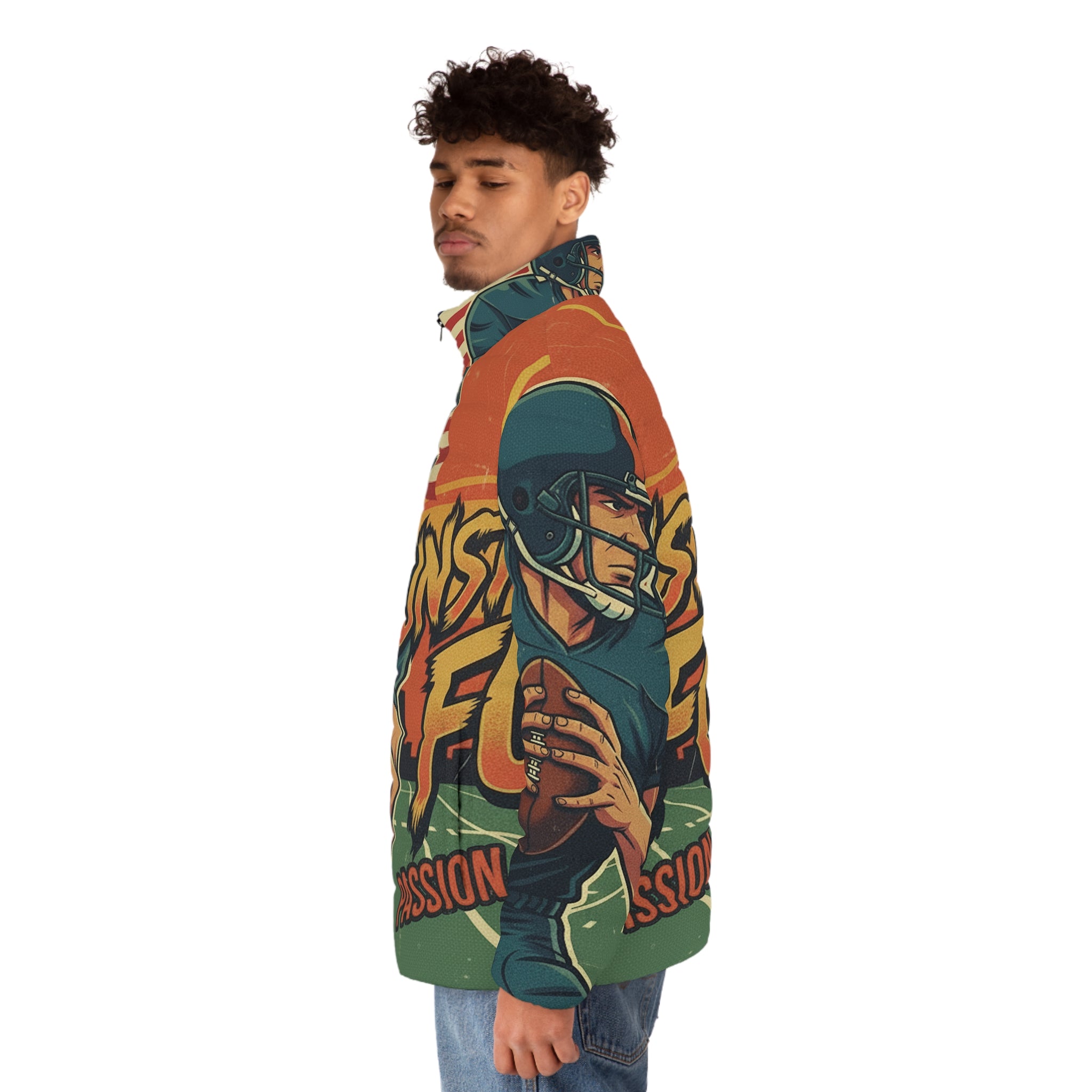 Männer American Football Steppjacke – "Unstoppable Force" | All-Over-Print | Phönix-Potsdam®