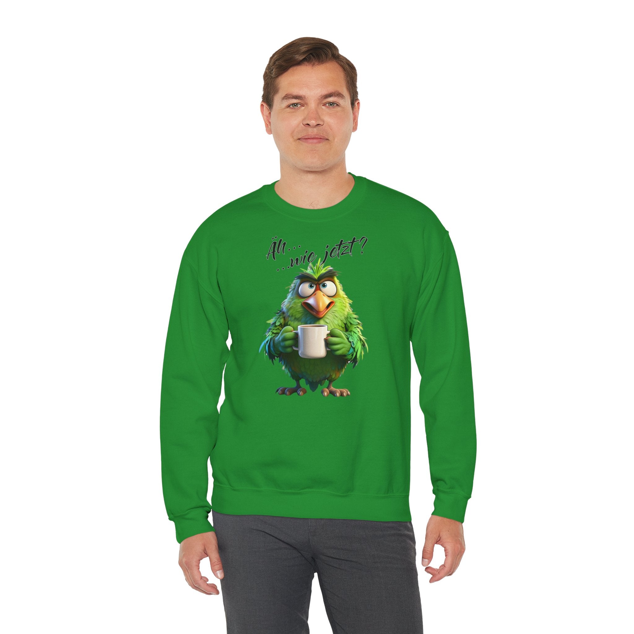 Papagei „Äh...wie jetzt?“ Sweatshirt | Humor | Phönix-Potsdam®