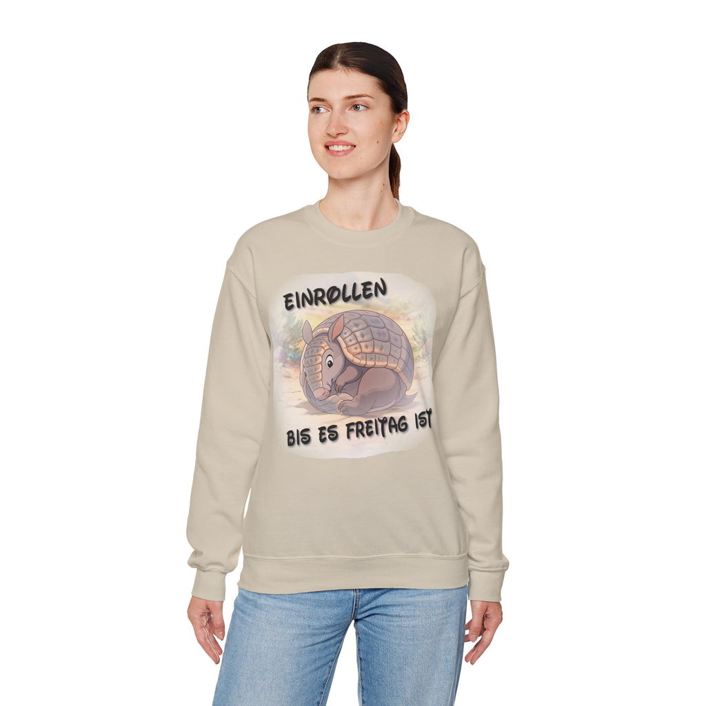Gürteltier „Einrollen bis es Freitag ist“ Rundhals-Sweatshirt | Phönix-Potsdam®