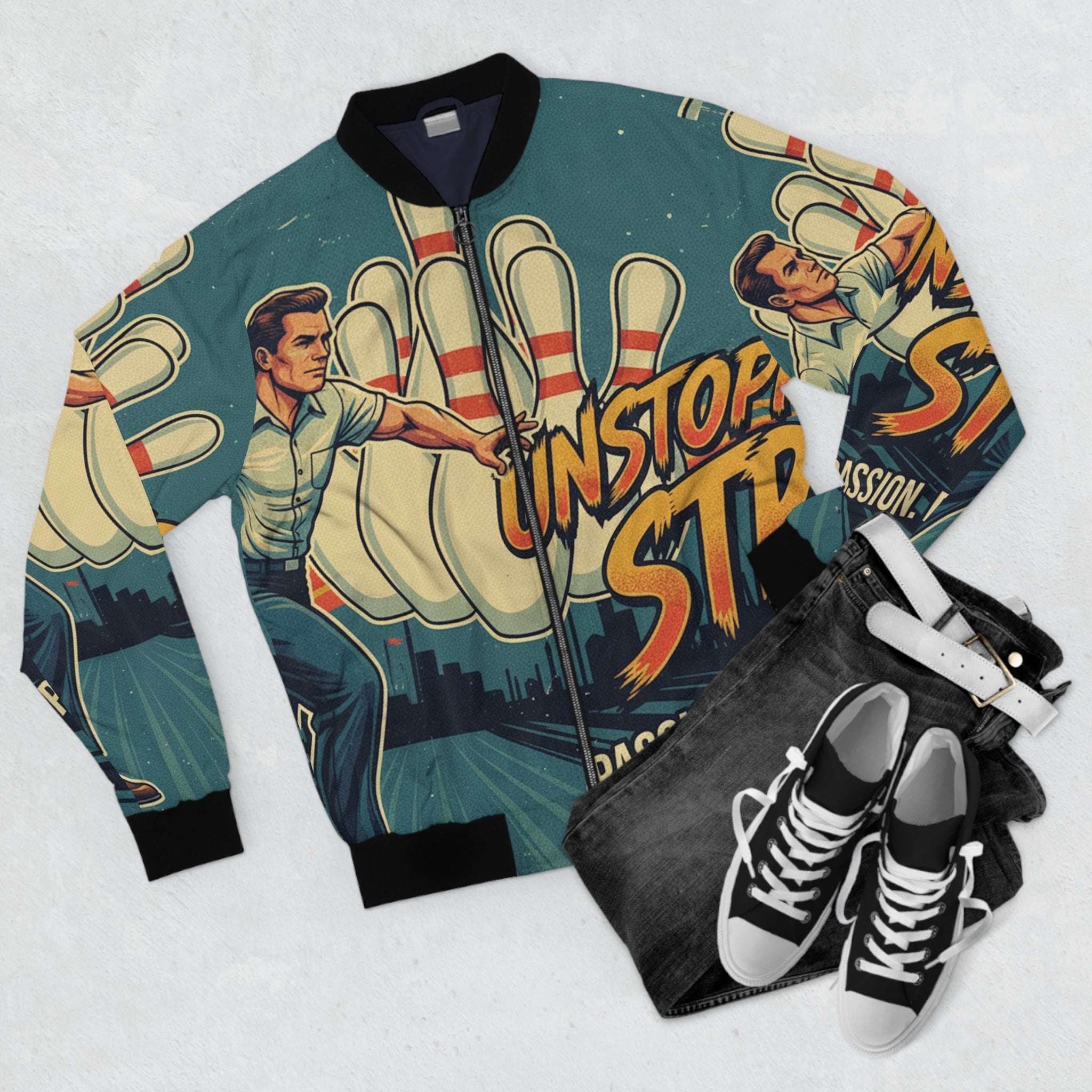 Männer Bomberjacke Bowling – Unstoppable Strike | Regular Fit