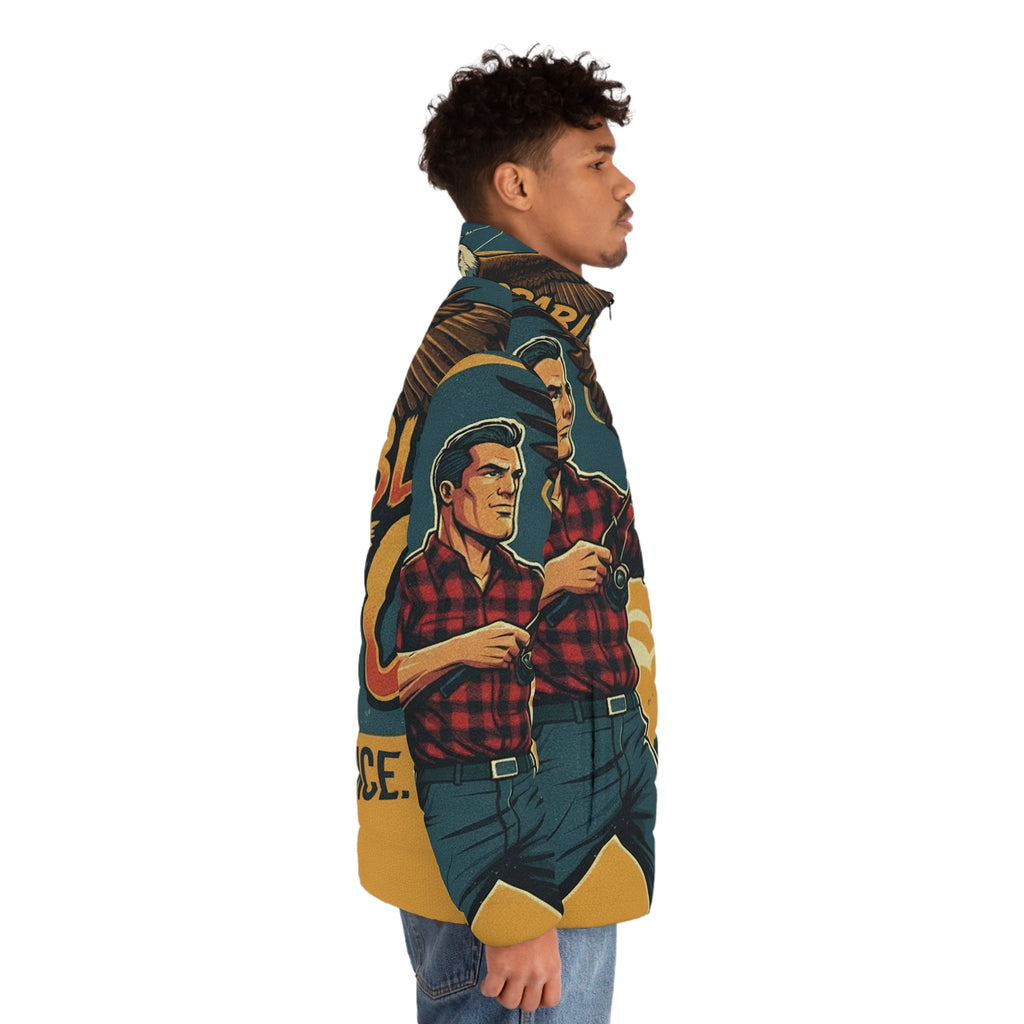 Männer Angel Steppjacke – "Unstoppable Catch" | All-Over-Print | Phönix-Potsdam®