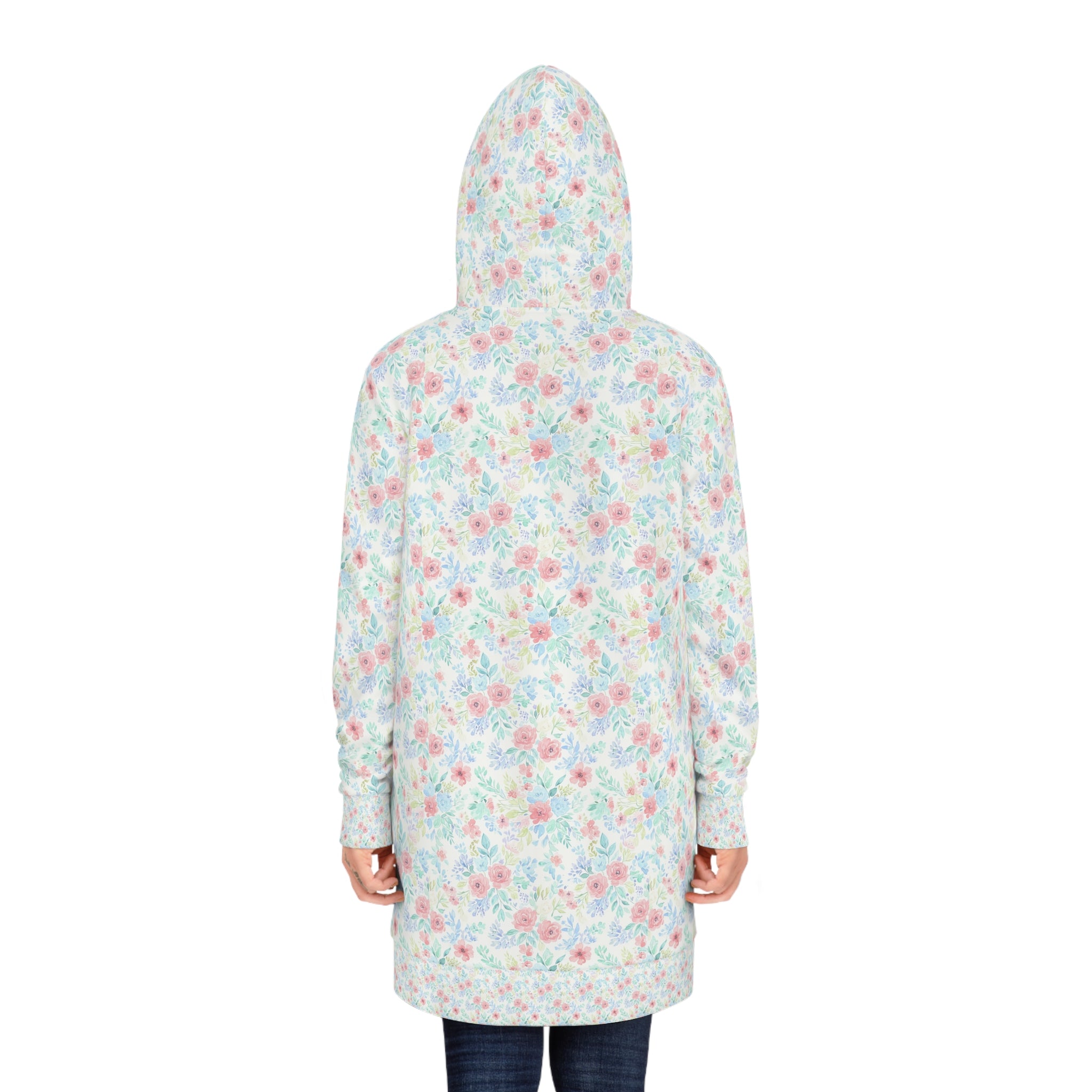 Long-Hoodie AOP „Blumen“ | Pastell Floral | Phönix-Potsdam®