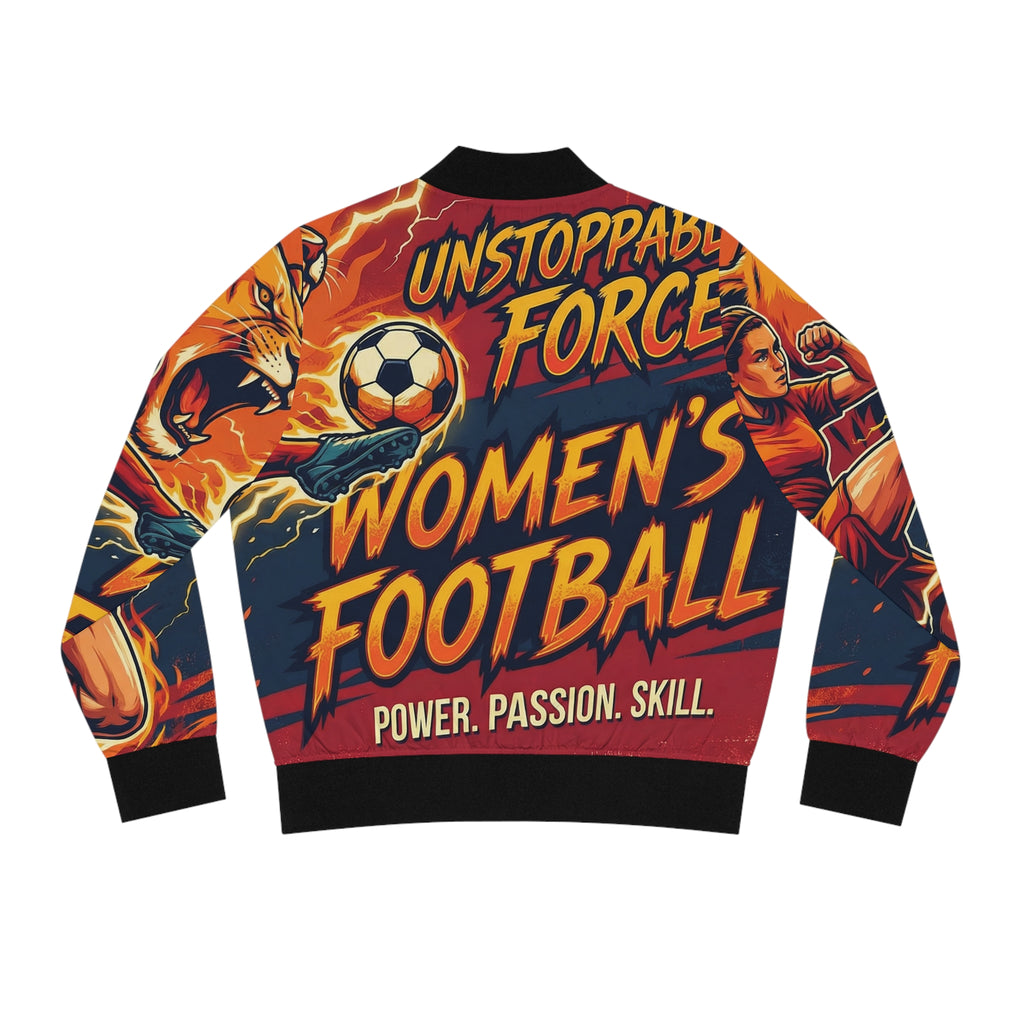 Frauen Fußball Bomberjacke – "Unstoppable Force" | Figurbetont