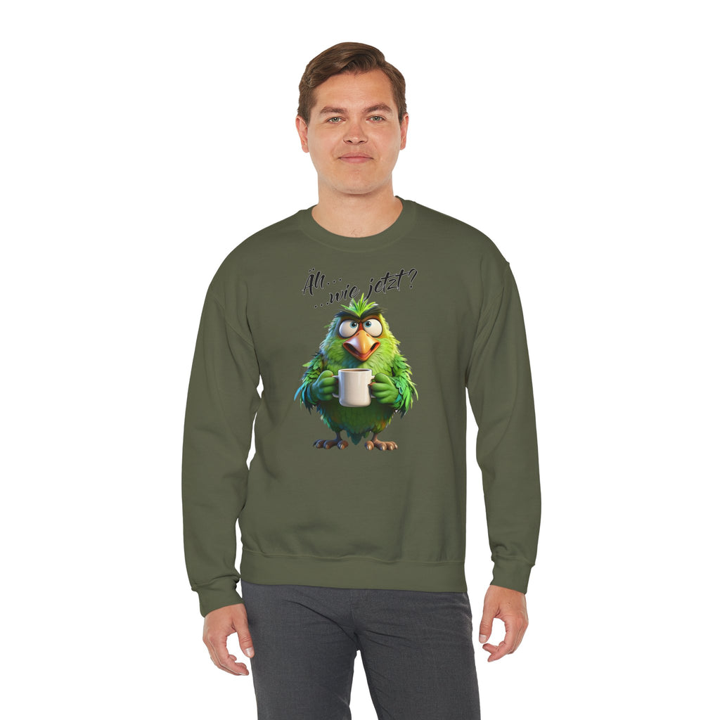Papagei „Äh...wie jetzt?“ Sweatshirt | Humor | Phönix-Potsdam®