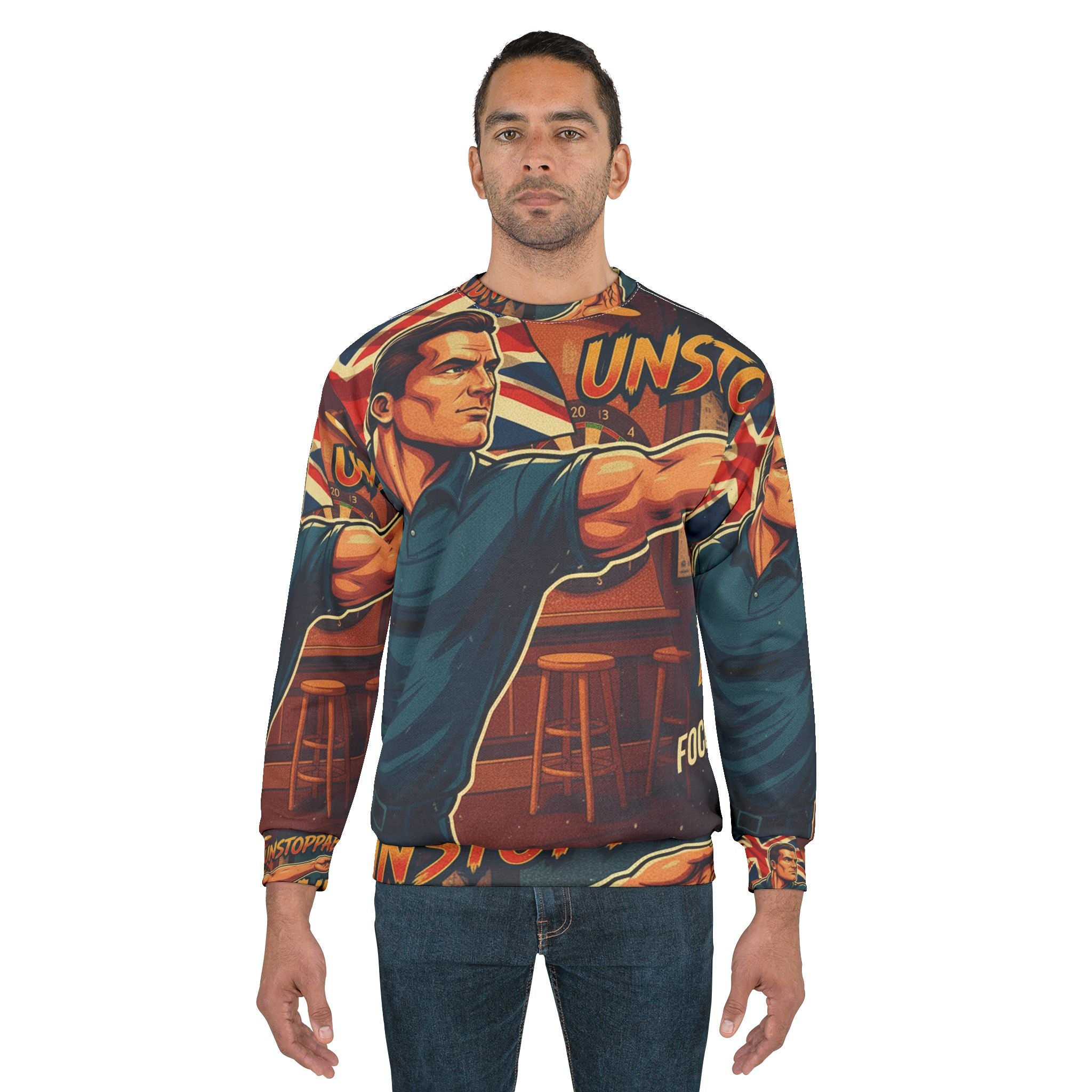 Dart Sweatshirt – "Unstoppable Aim" | All-Over-Print | Phönix-Potsdam®