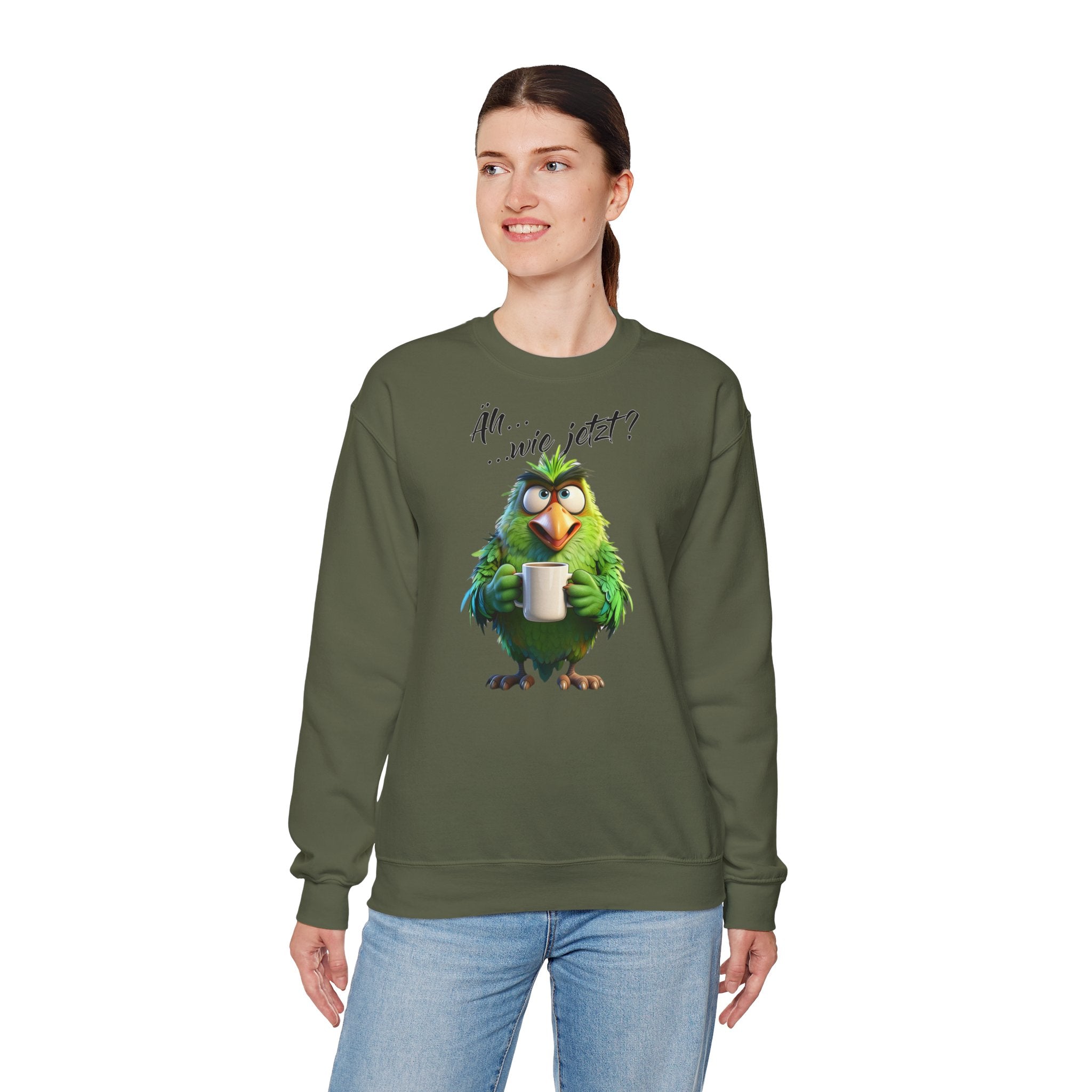 Papagei „Äh...wie jetzt?“ Sweatshirt | Humor | Phönix-Potsdam®