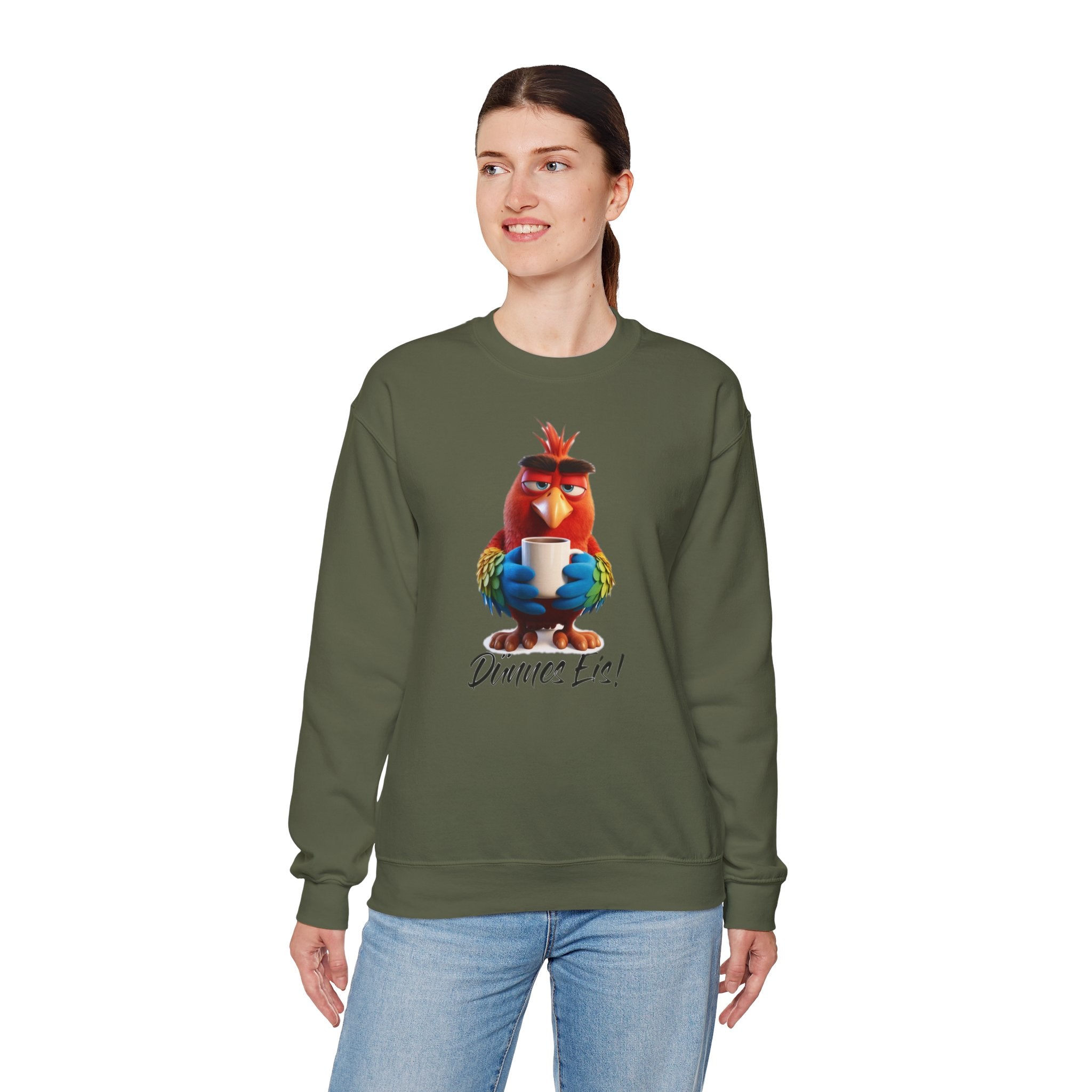 Papagei „Dünnes Eis!“ Sweatshirt | Humor | Phönix-Potsdam®