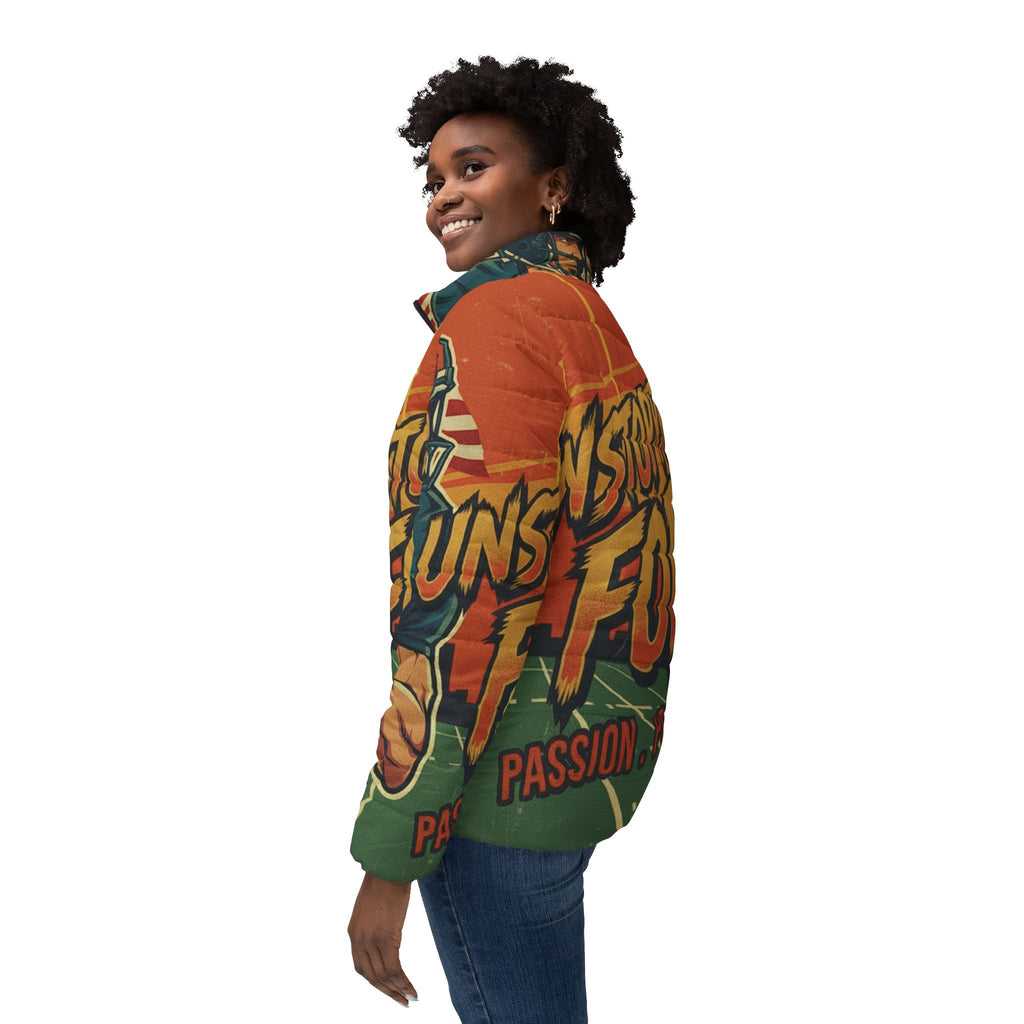 Frauen American Football Steppjacke – "Unstoppable Force" | All-Over-Print | Phönix-Potsdam®