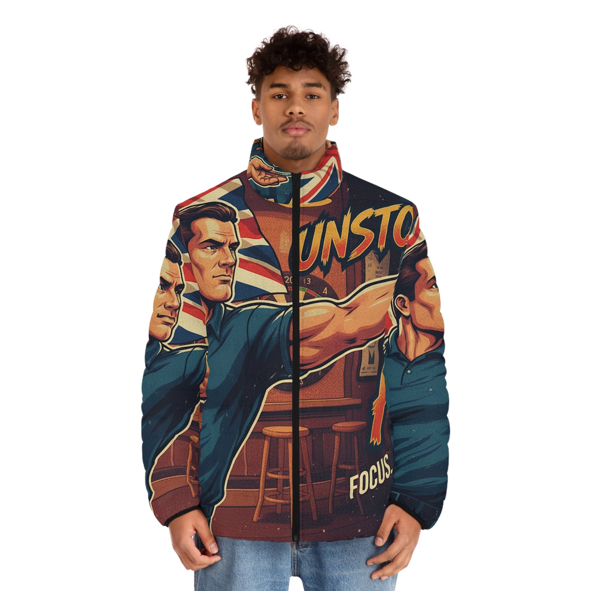 Männer Dart Steppjacke – "Unstoppable Aim" | All-Over-Print | Phönix-Potsdam®