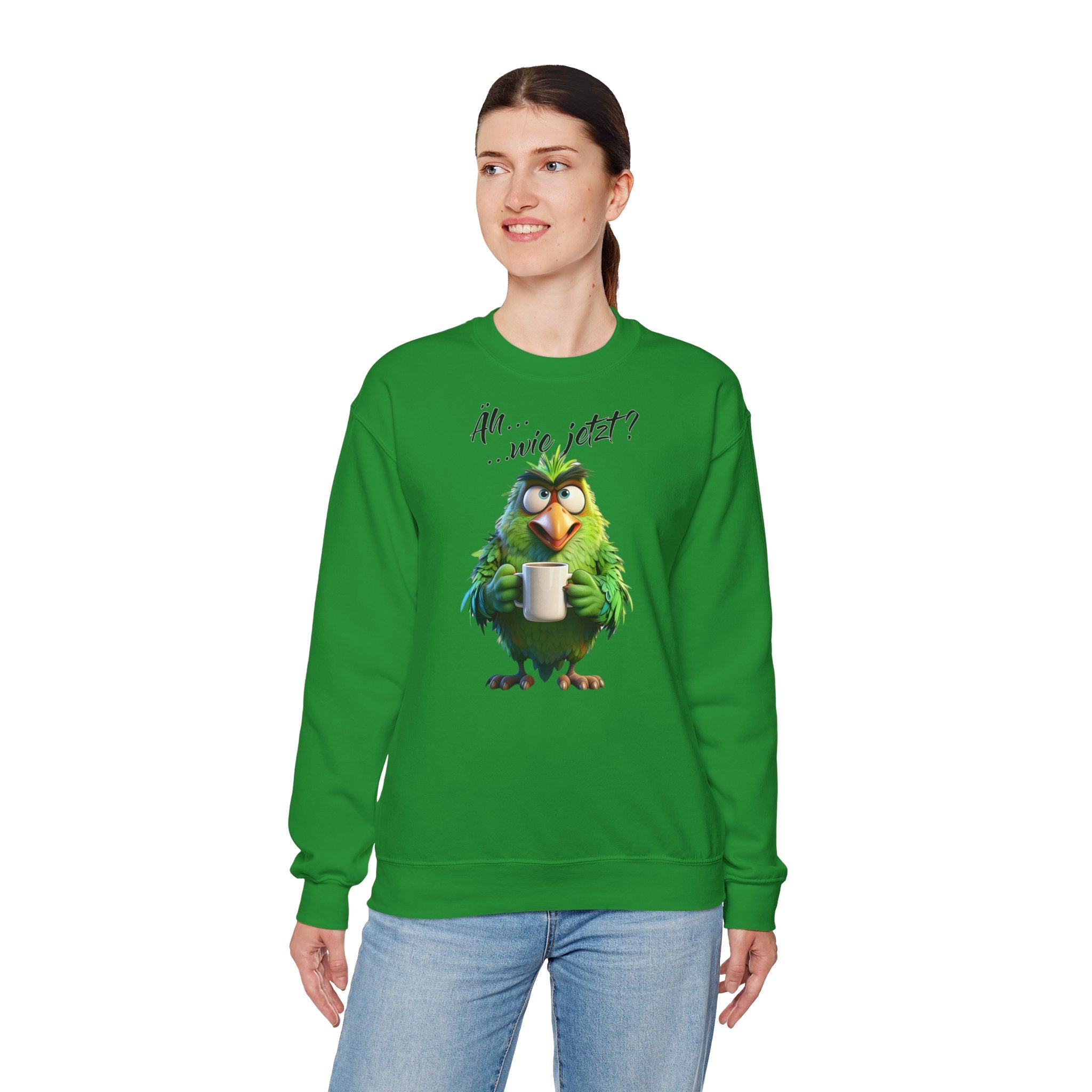 Papagei „Äh...wie jetzt?“ Sweatshirt | Humor | Phönix-Potsdam®