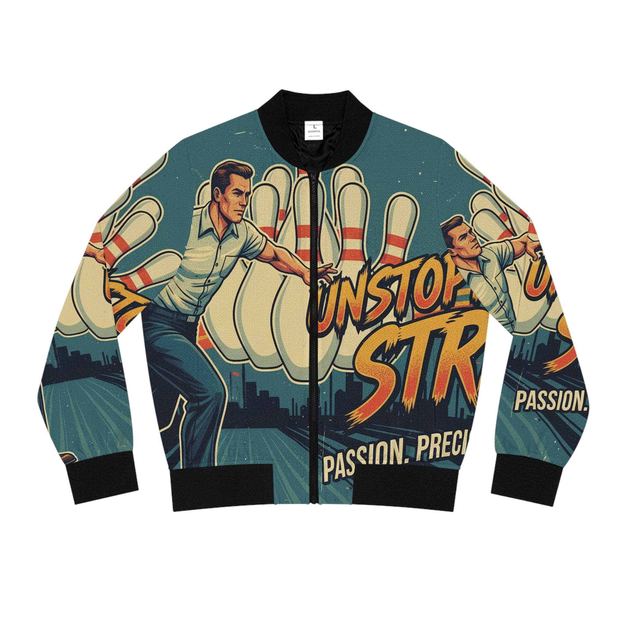 Frauen Bomberjacke Bowling – Unstoppable Strike | Figurbetont
