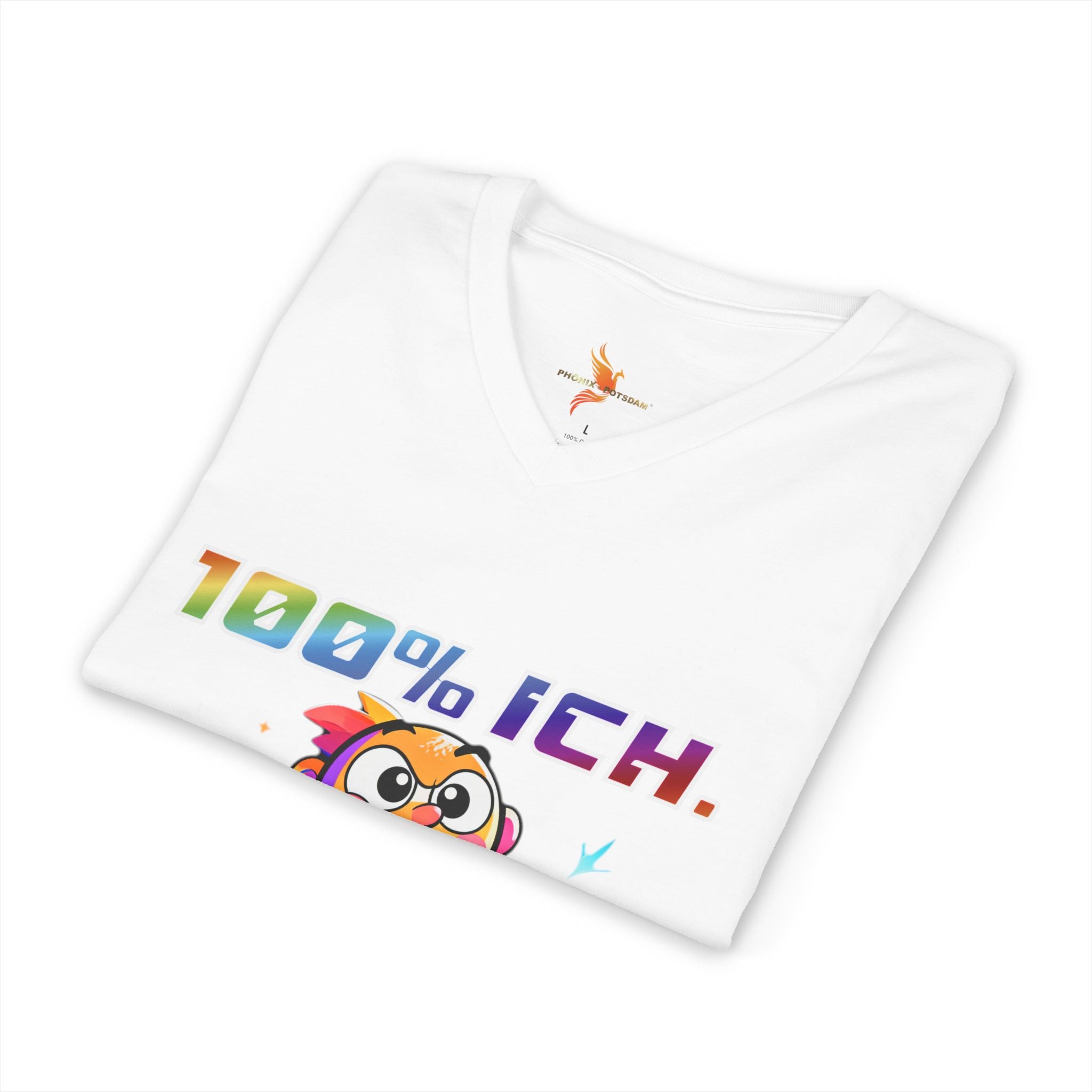 T-Shirt V-Ausschnitt „100 % ICH – 0 % DU“ | Humor | Phönix-Potsdam®