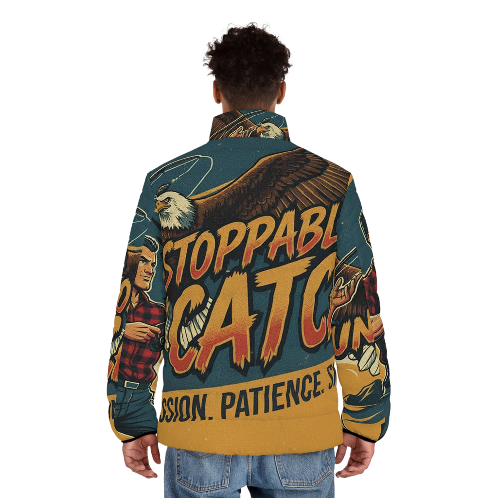 Männer Angel Steppjacke – "Unstoppable Catch" | All-Over-Print | Phönix-Potsdam®