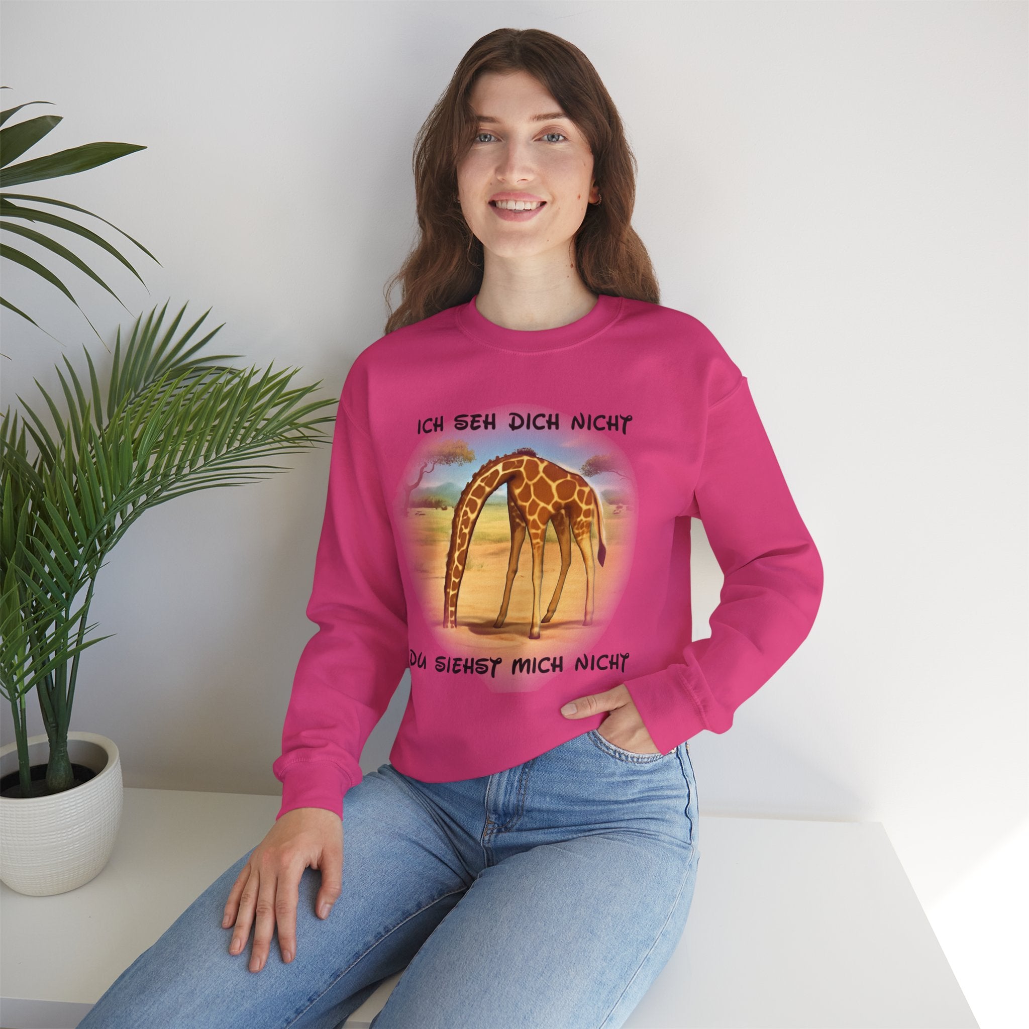 Giraffe Sweatshirt „Ich seh dich nicht“ | All-Over-Print | Phönix-Potsdam®