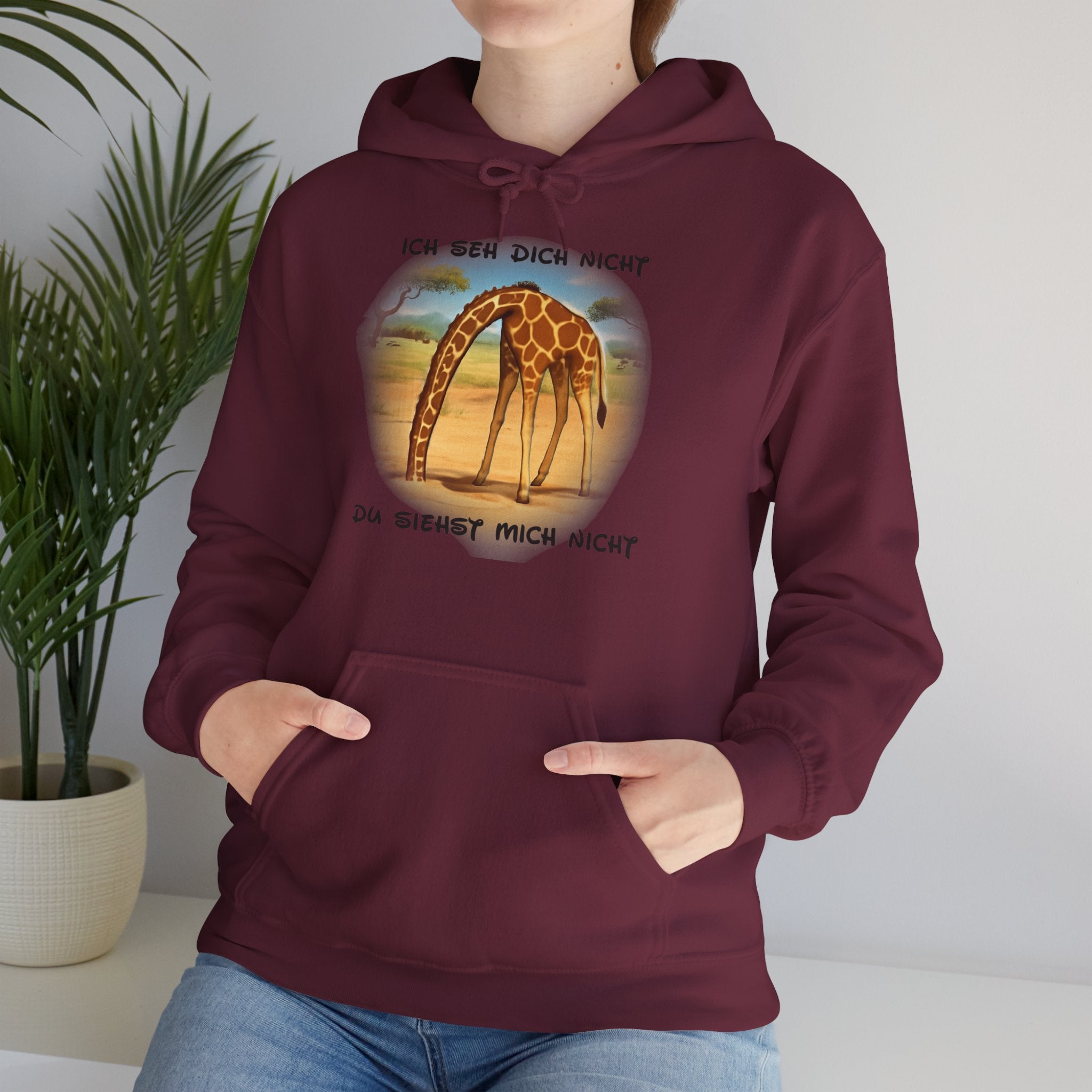 Giraffe Hoodie „Ich seh dich nicht“ | All-Over-Print | Phönix-Potsdam®