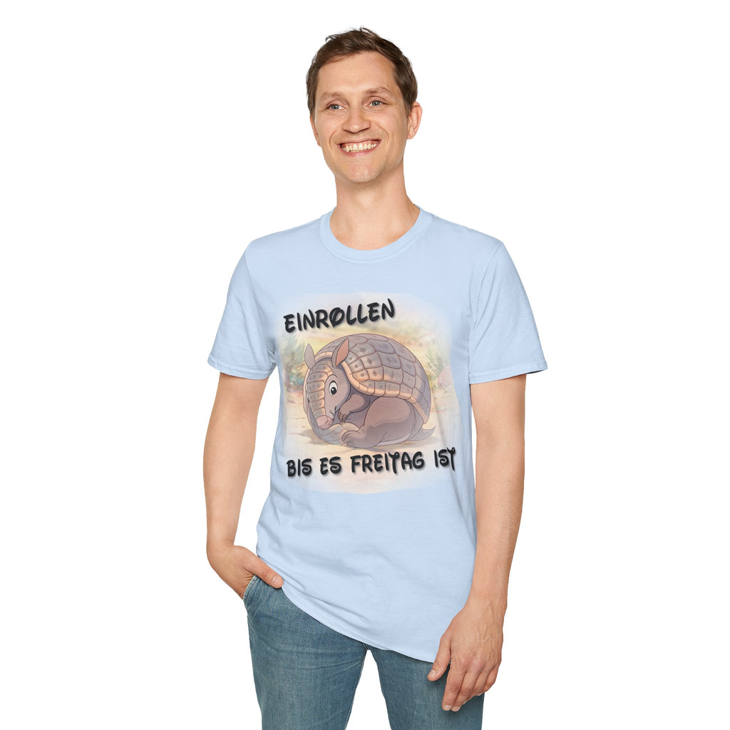 Gürteltier „Einrollen bis es Freitag ist“ T-Shirt | Phönix-Potsdam®