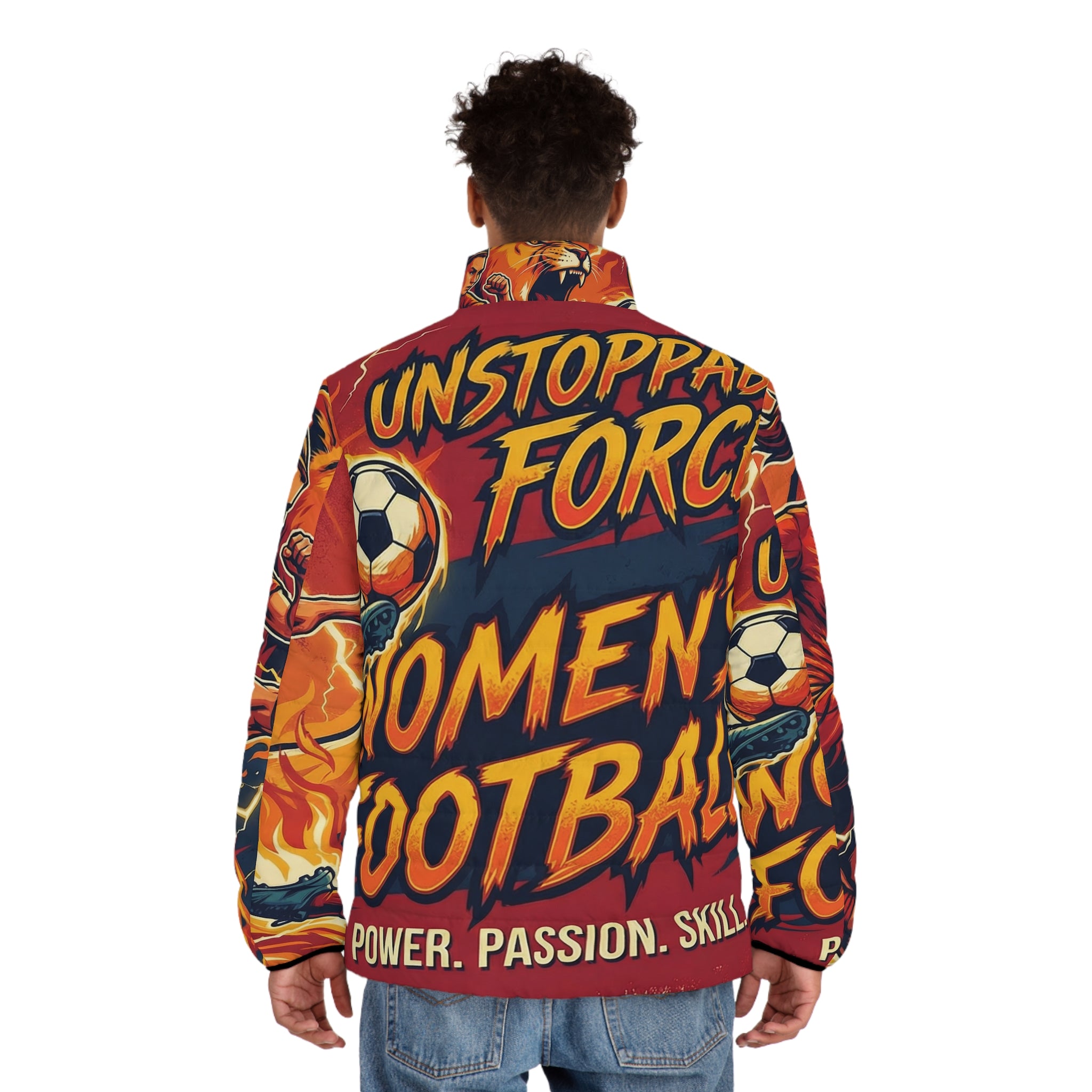 Männer Steppjacke – "Unstoppable Force" | Women's Football | All-Over-Print | Phönix-Potsdam®