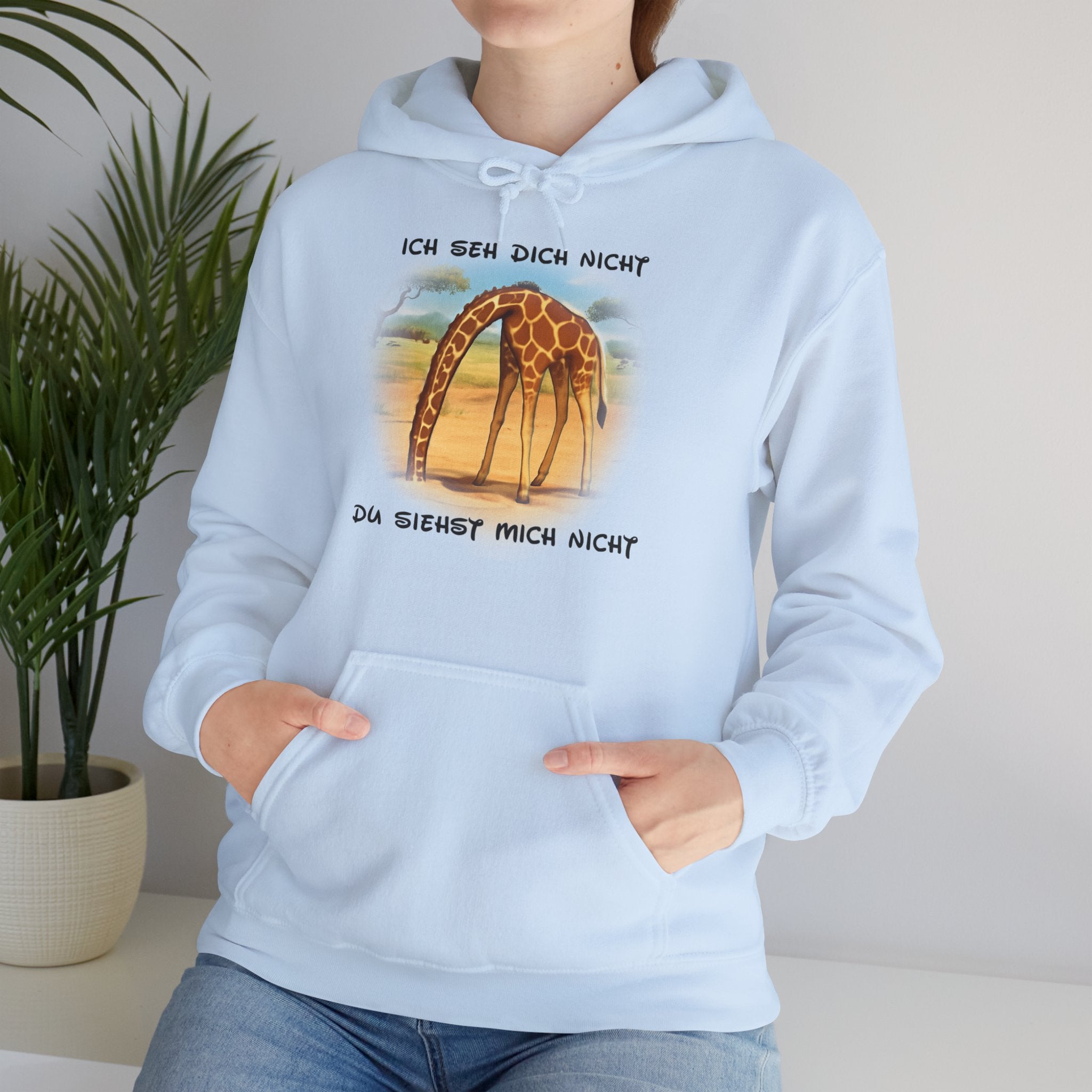 Giraffe Hoodie „Ich seh dich nicht“ | All-Over-Print | Phönix-Potsdam®