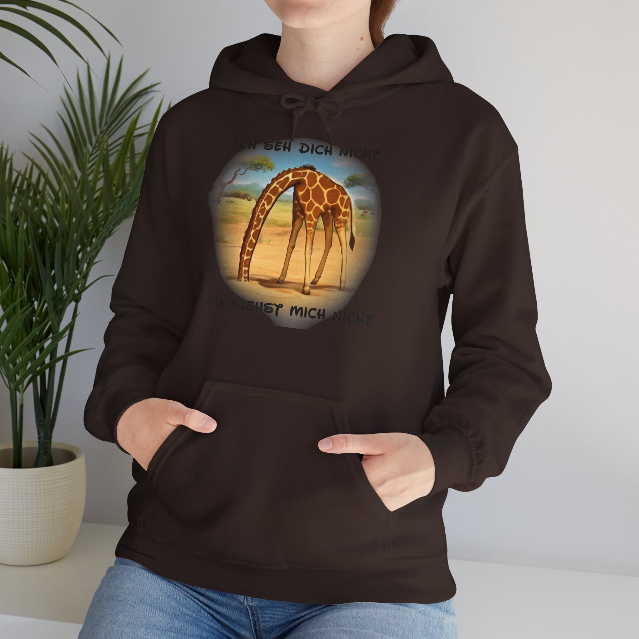 Giraffe Hoodie „Ich seh dich nicht“ | All-Over-Print | Phönix-Potsdam®