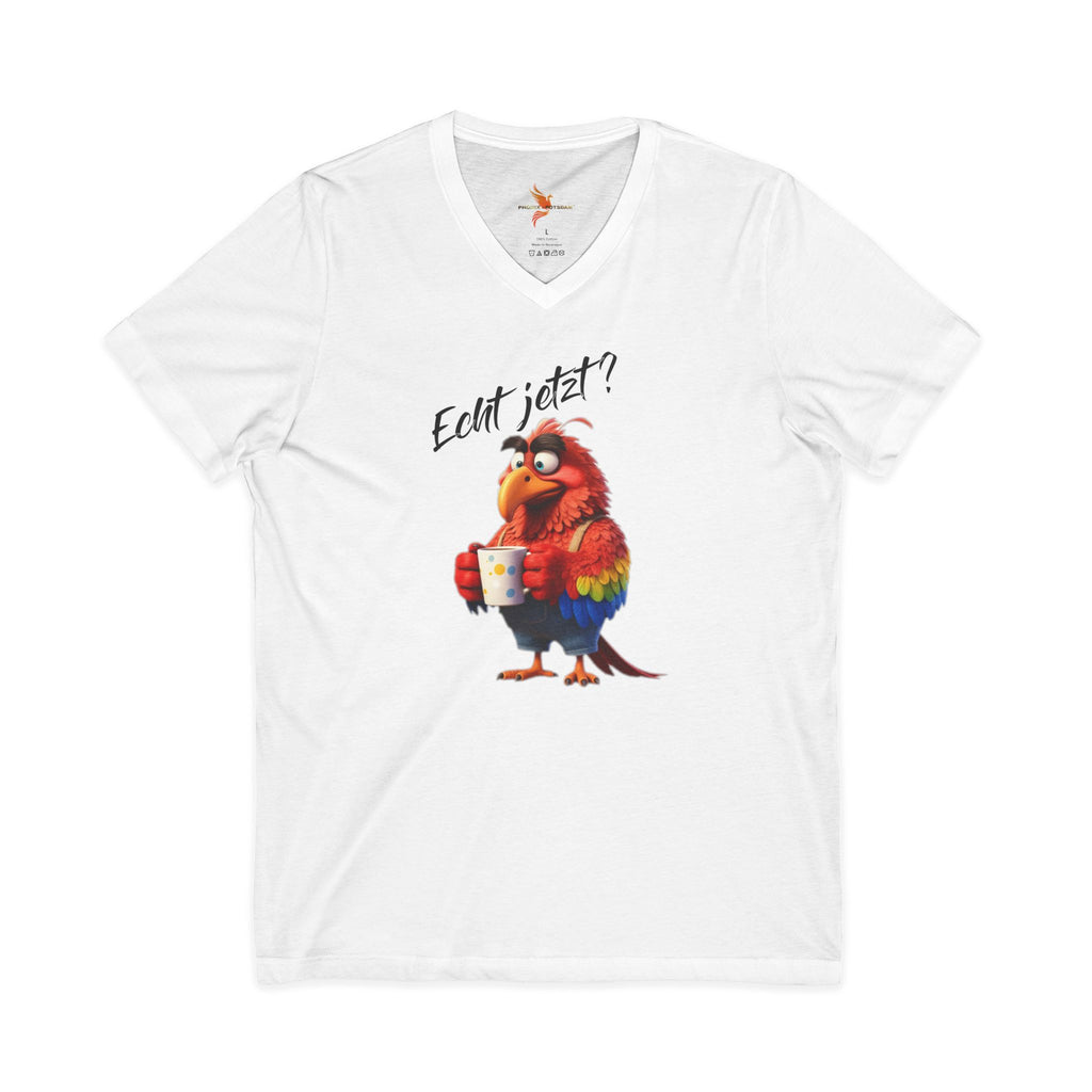 Papagei „Echt jetzt?“ V-Neck T-Shirt | Humor | Phönix-Potsdam®