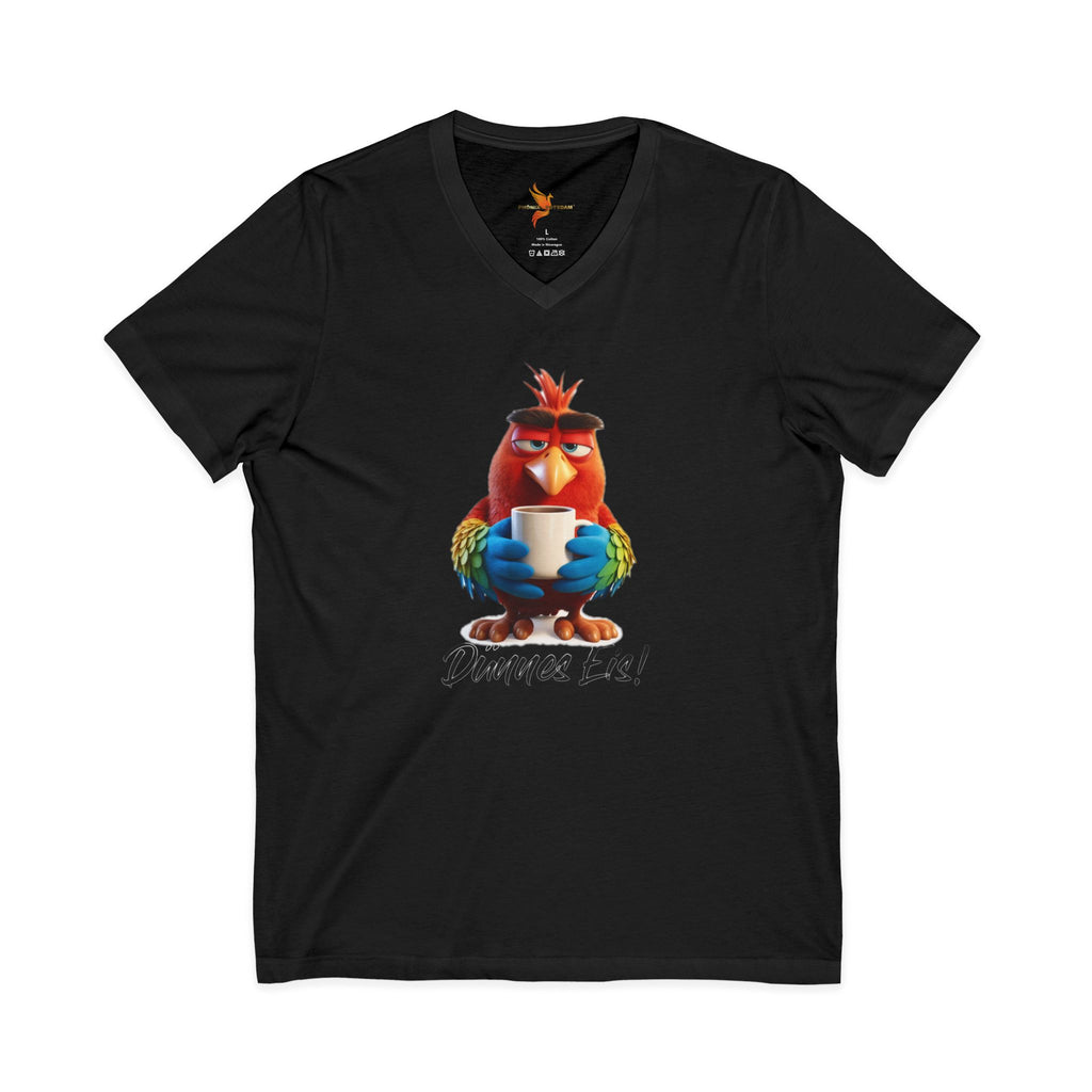Papagei „Dünnes Eis!“ V-Neck T-Shirt | Humor | Phönix-Potsdam®