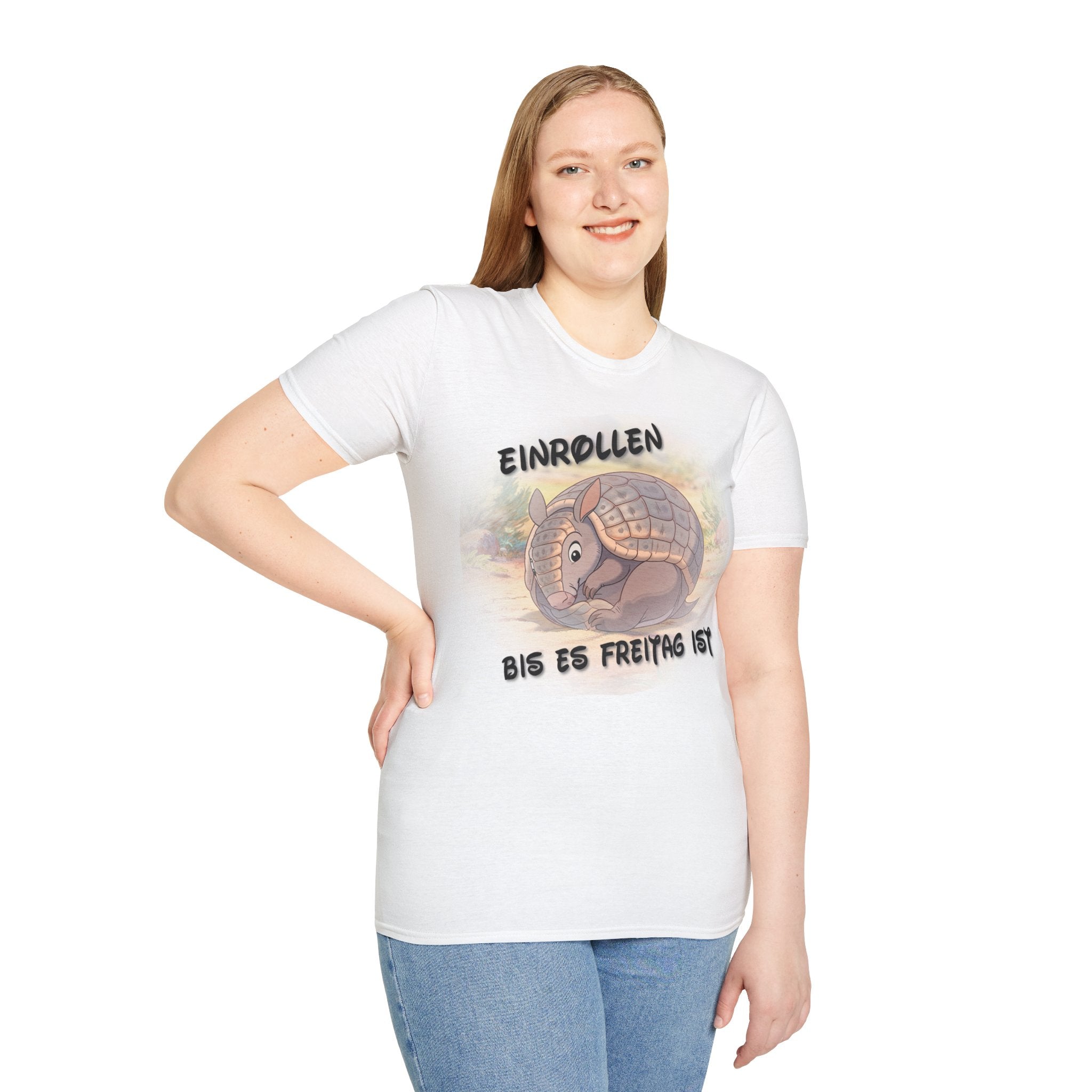 Gürteltier „Einrollen bis es Freitag ist“ T-Shirt | Phönix-Potsdam®