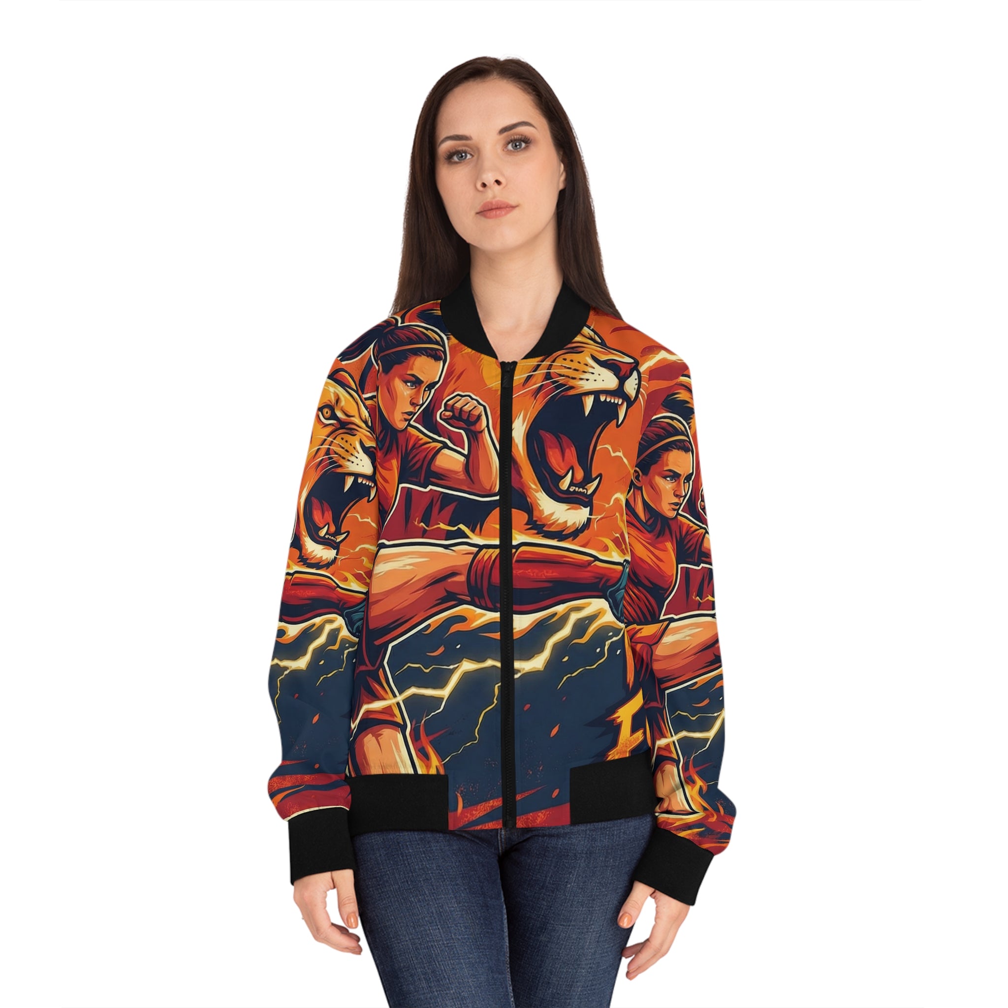 Frauen Fußball Bomberjacke – "Unstoppable Force" | Figurbetont
