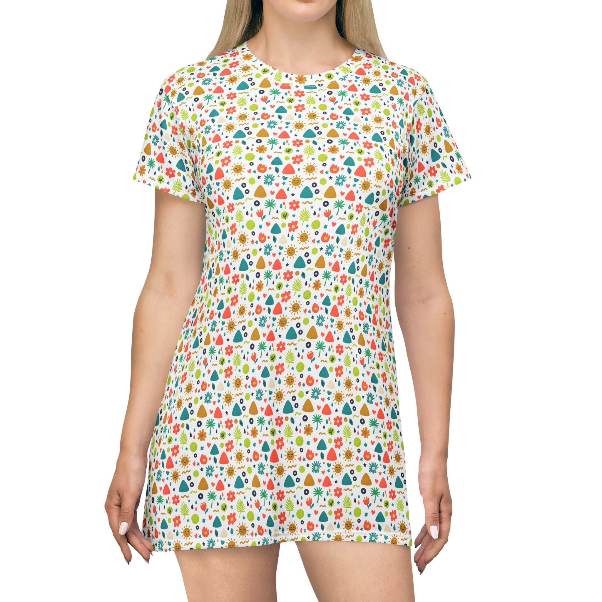 T-Shirt-Kleid | Gemustert | Allover-Print | Phönix-Potsdam®