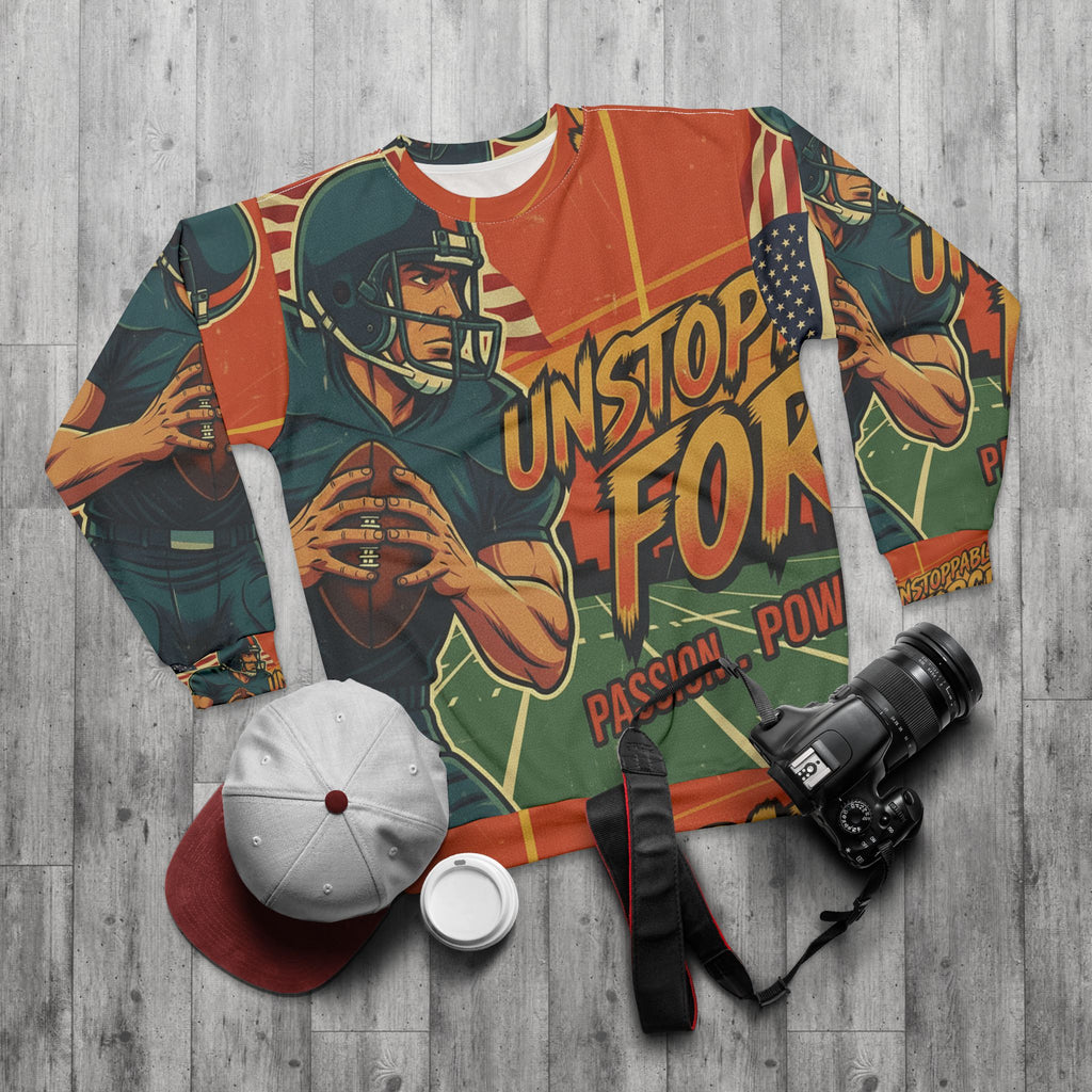American Football Sweatshirt – "Unstoppable Force" | All-Over-Print | Phönix-Potsdam®
