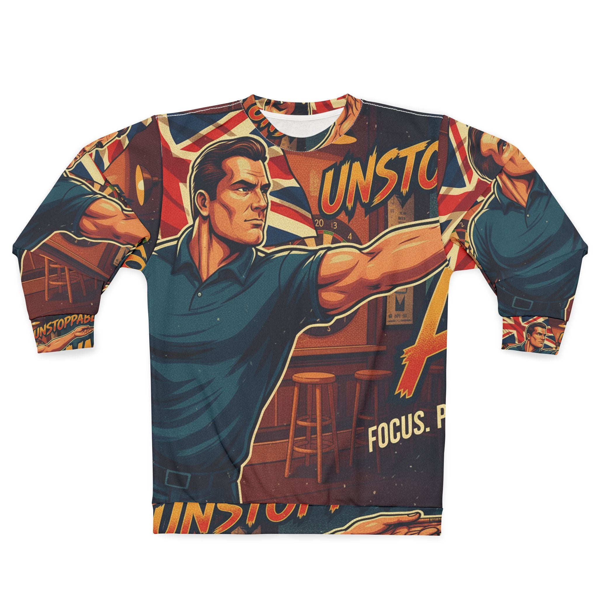 Dart Sweatshirt – "Unstoppable Aim" | All-Over-Print | Phönix-Potsdam®