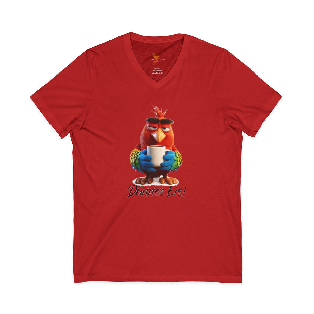 Papagei „Dünnes Eis!“ V-Neck T-Shirt | Humor | Phönix-Potsdam®