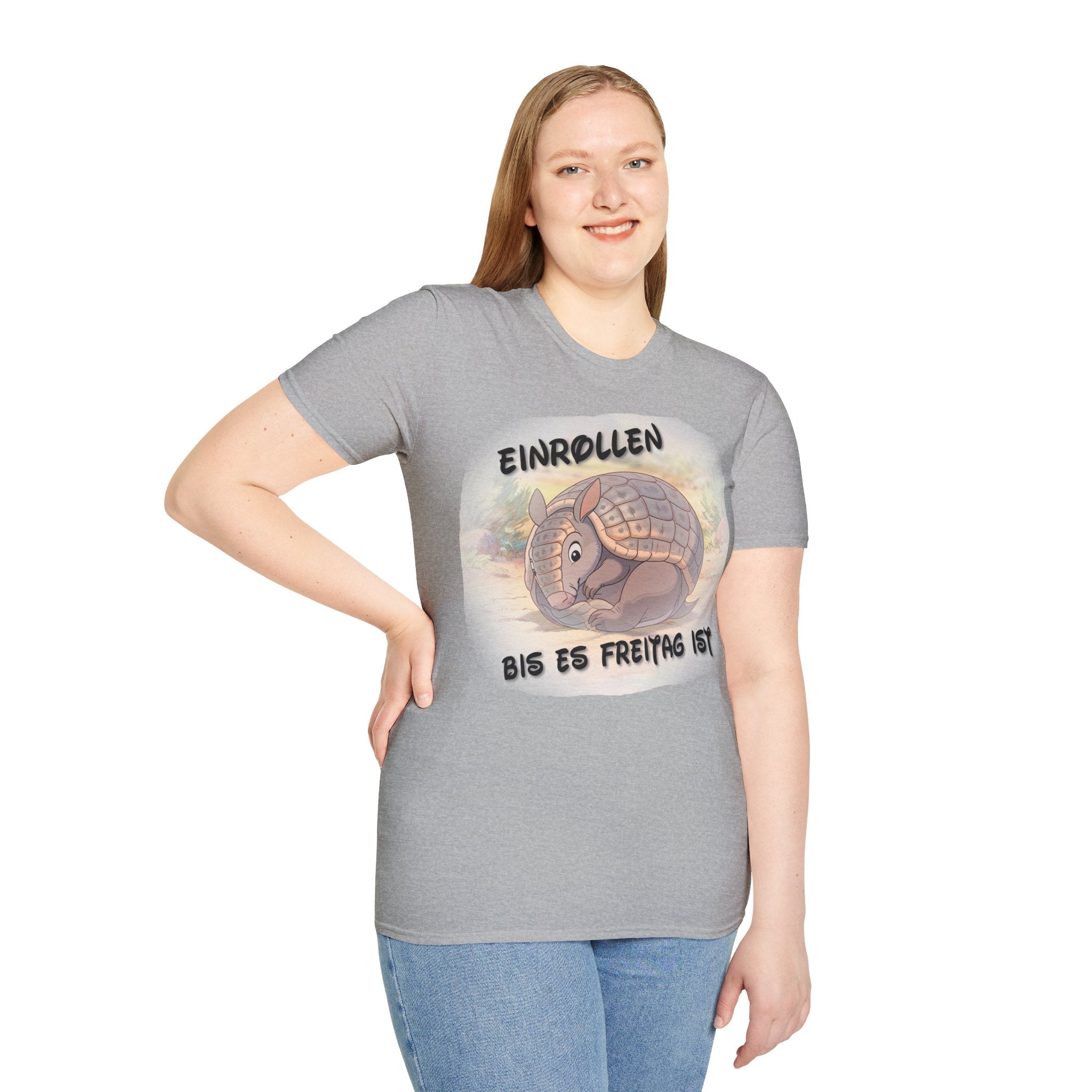 Gürteltier „Einrollen bis es Freitag ist“ T-Shirt | Phönix-Potsdam®
