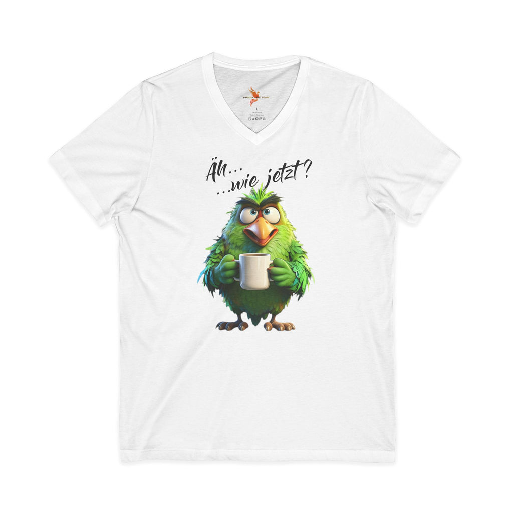 Papagei „Äh...wie jetzt?“ V-Neck T-Shirt | Humor | Phönix-Potsdam®