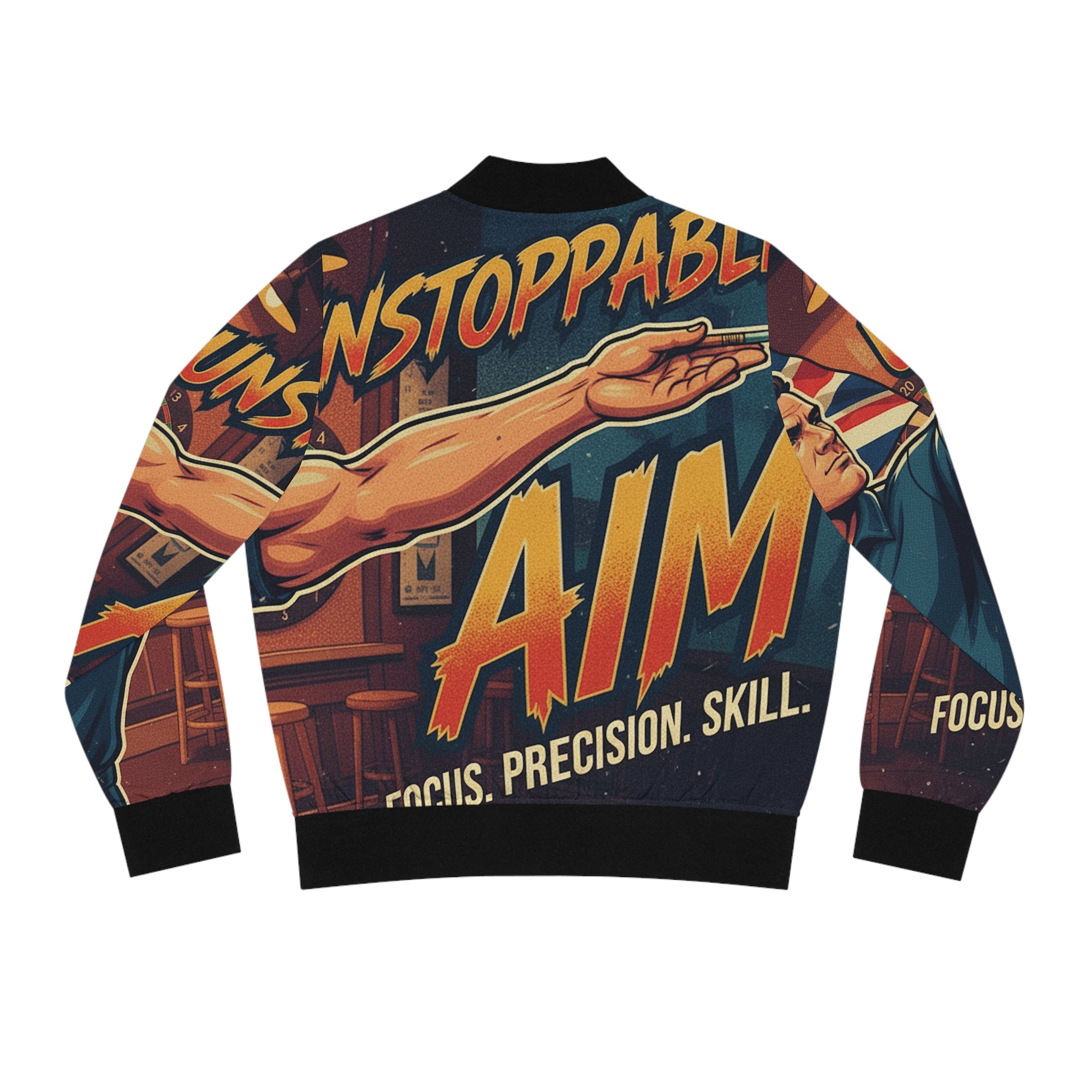 Frauen Dart Bomberjacke – "Unstoppable Aim" | Figurbetont