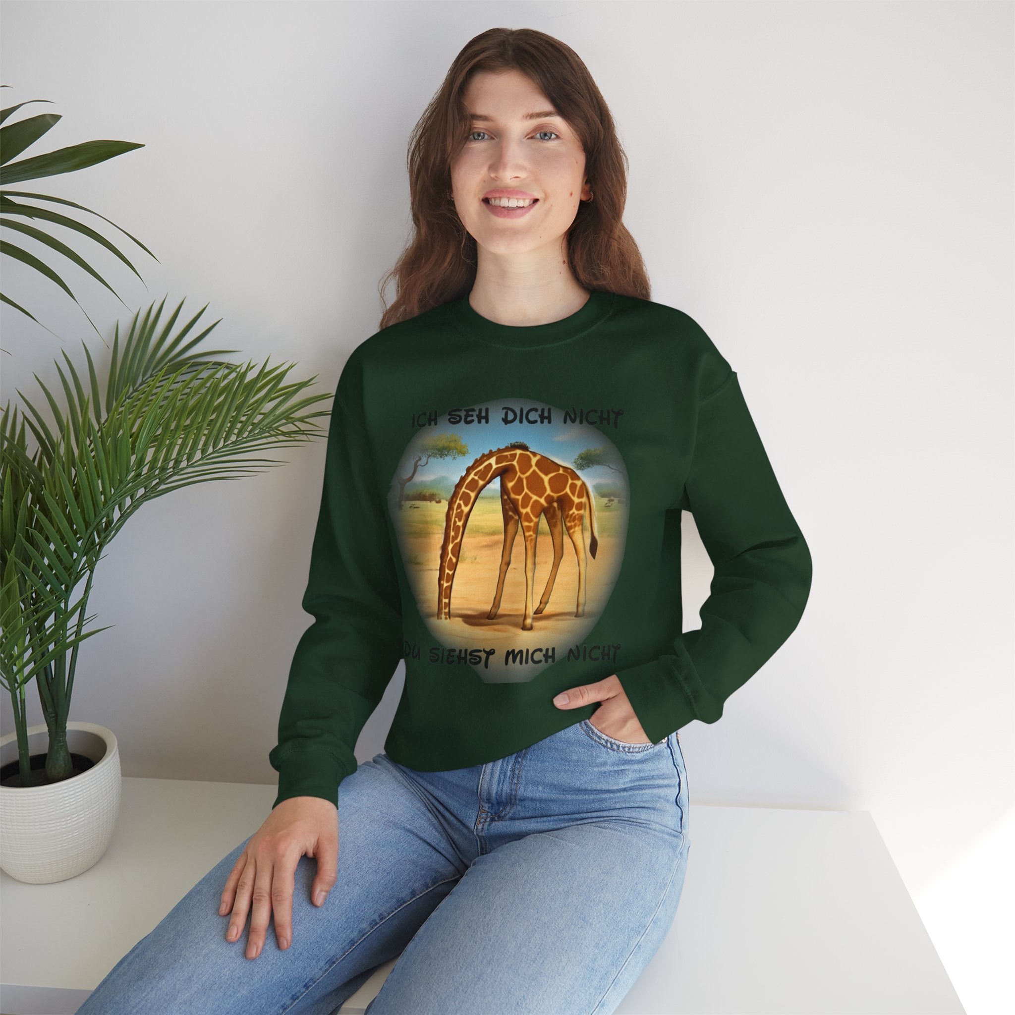 Giraffe Sweatshirt „Ich seh dich nicht“ | All-Over-Print | Phönix-Potsdam®