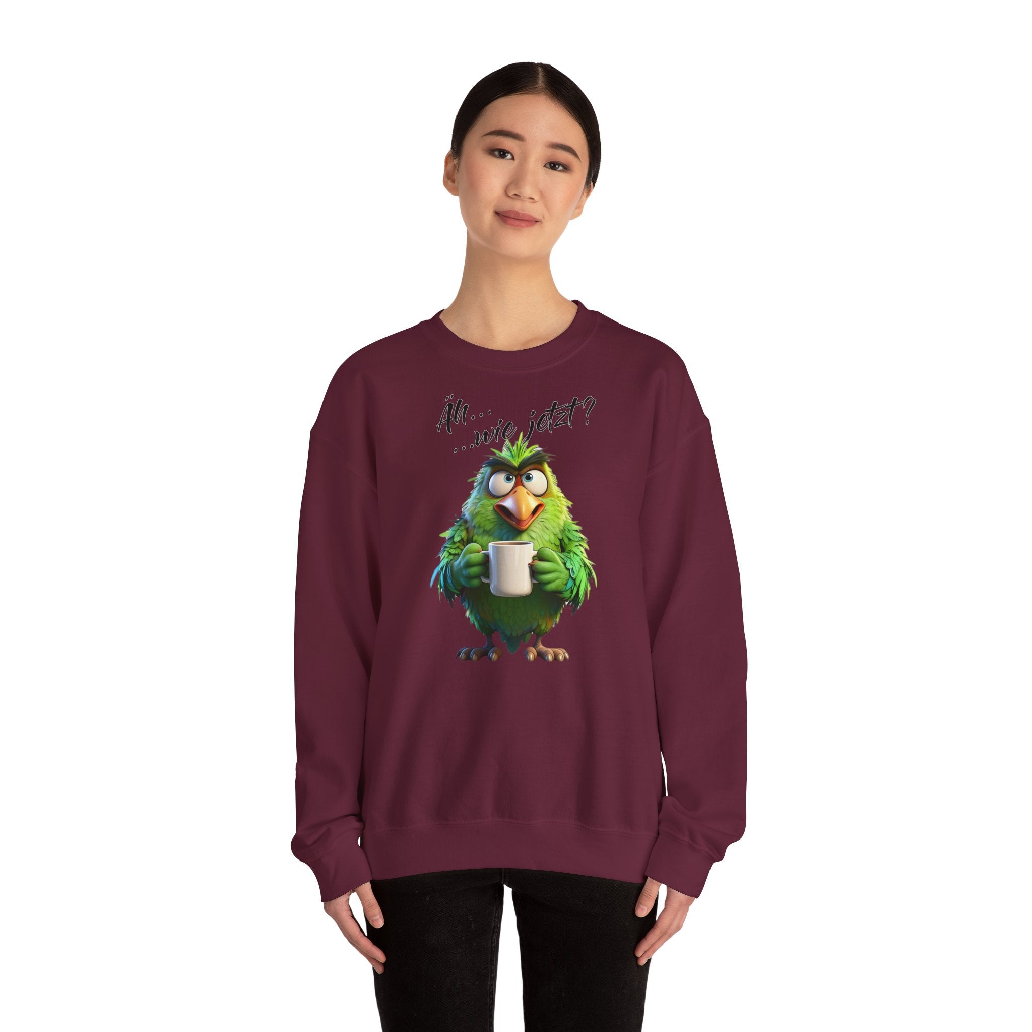 Papagei „Äh...wie jetzt?“ Sweatshirt | Humor | Phönix-Potsdam®