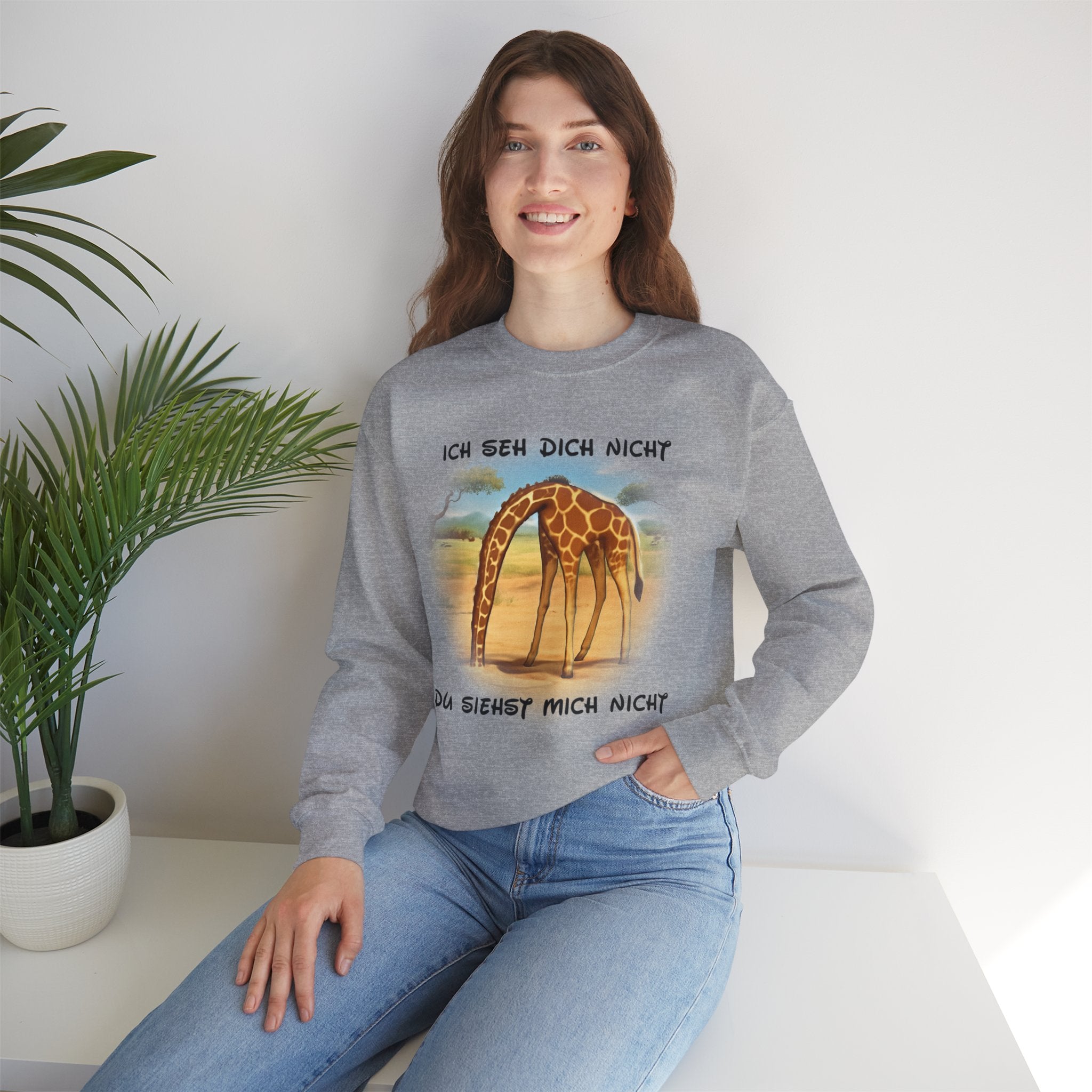 Giraffe Sweatshirt „Ich seh dich nicht“ | All-Over-Print | Phönix-Potsdam®