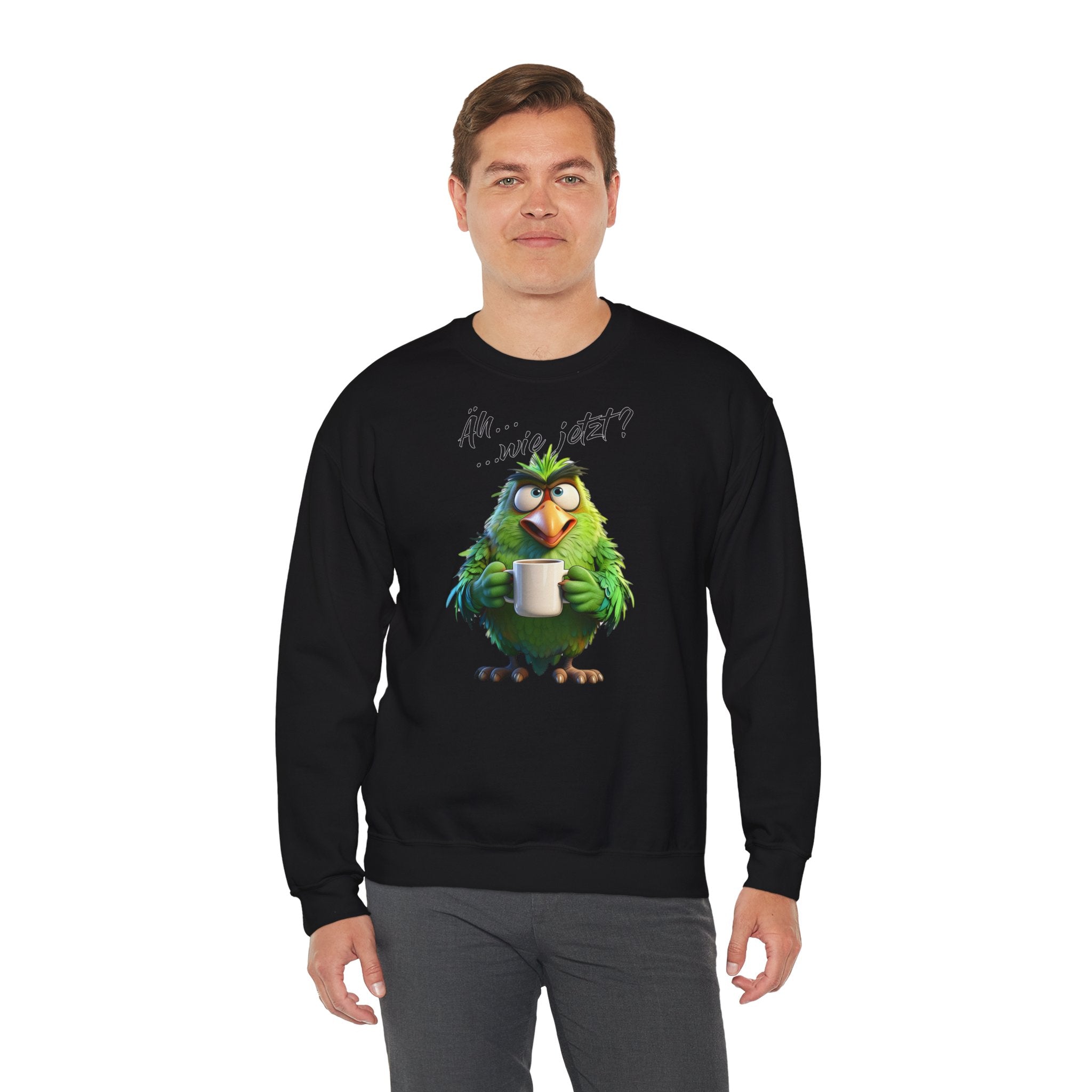 Papagei „Äh...wie jetzt?“ Sweatshirt | Humor | Phönix-Potsdam®